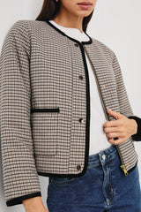 Nota Jacket - Ice Taupe Mini Kareli