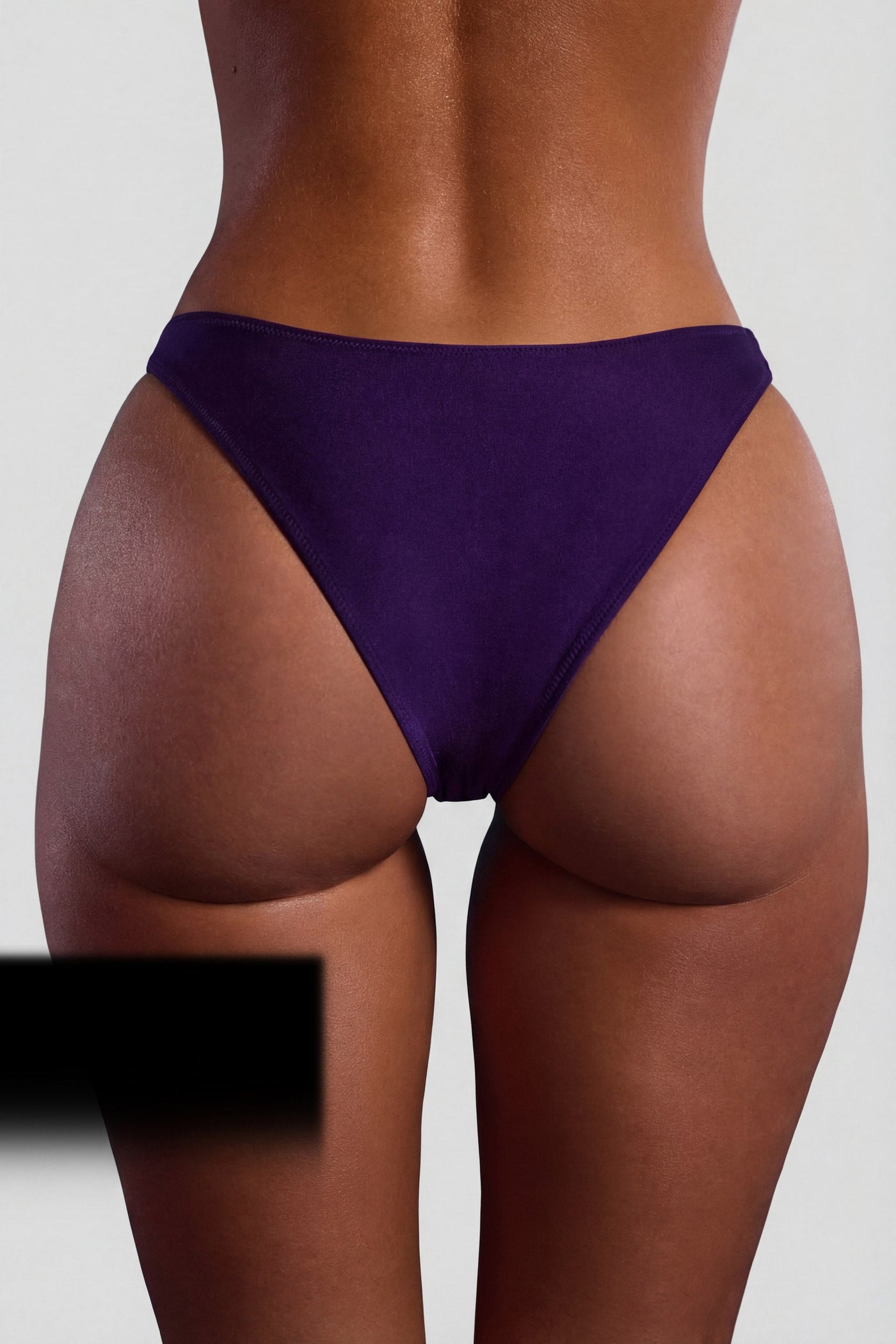 Boncuk İşlemeli, Yüksek Kesimli, Cesur Kesimli, Koyu Mor Bikini Altı.