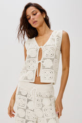 Paz Top - Beyaz Deniz Kabuğu Örme