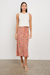 Rosetta Etek - Kırmızı Posy