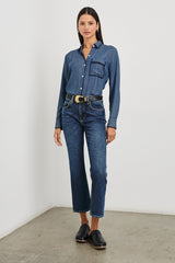 Saya Gömlek - Koyu Vıntage Yıkama