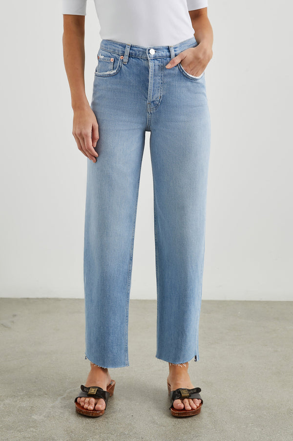 Topanga Crop Straıght - Blue Mıst Step Hem