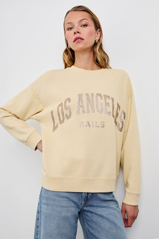 Üniversite Sweatshirt'Ü - Los Angeles Altin Pariltili