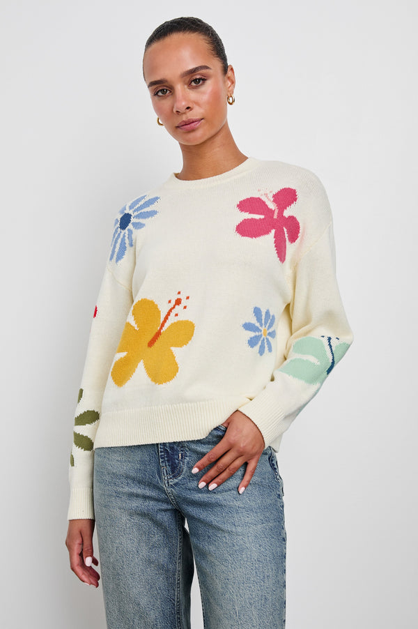 Zoey Sweater - Fildişi Ebegümü