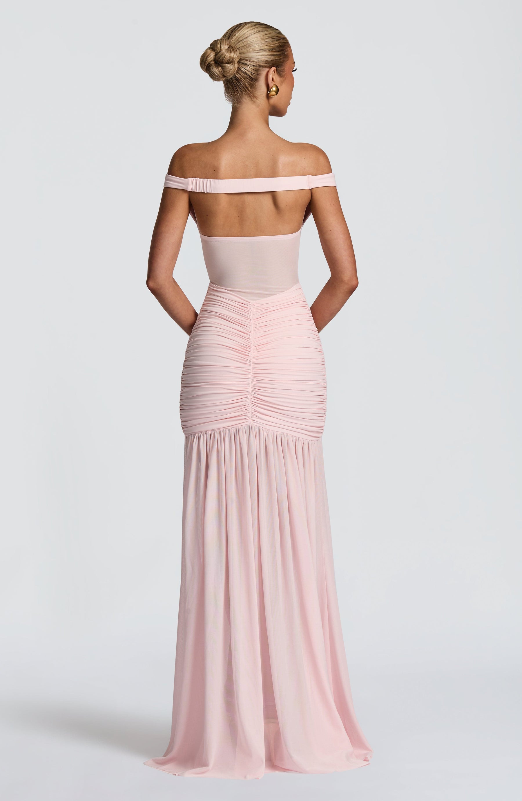 Alaia Maxi Elbise - Pudra Pembesi