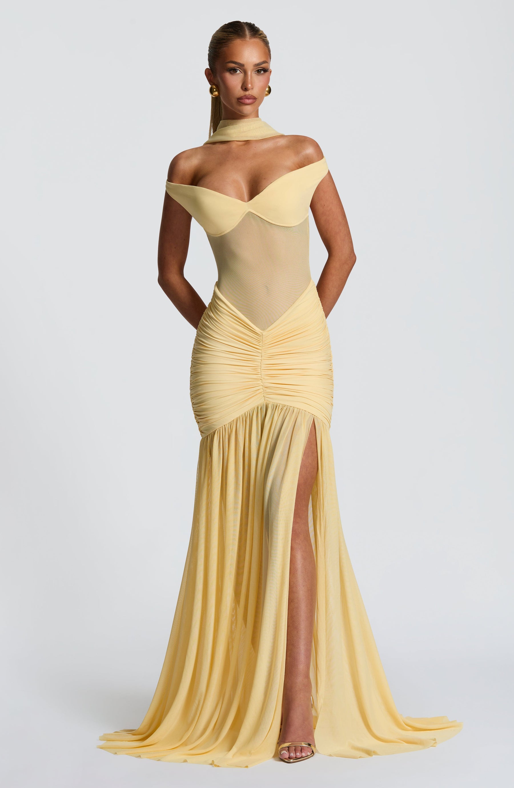 Alaia Maxi Elbise - Limon