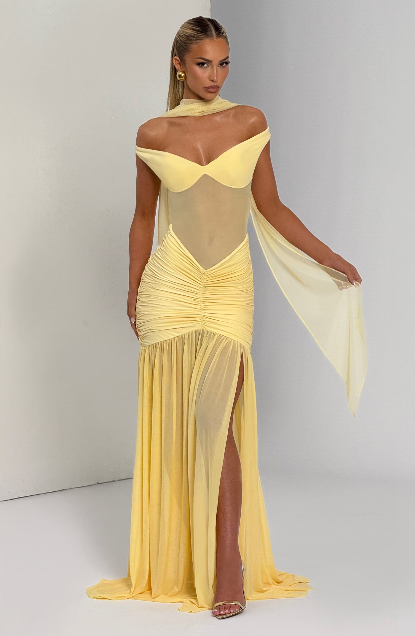 Alaia Maxi Elbise - Limon