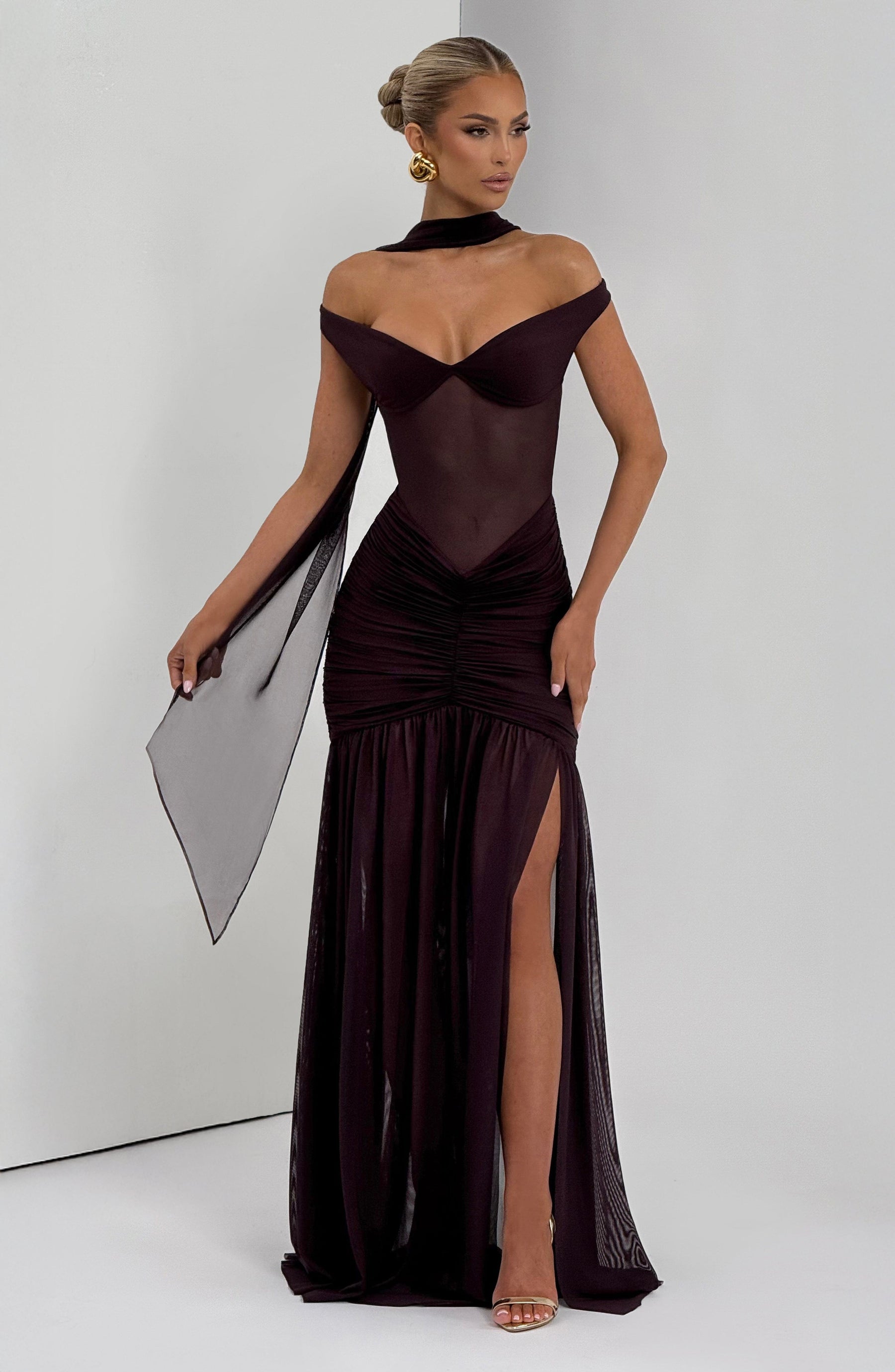 Alaia Maxi Elbise - Erik Rengi