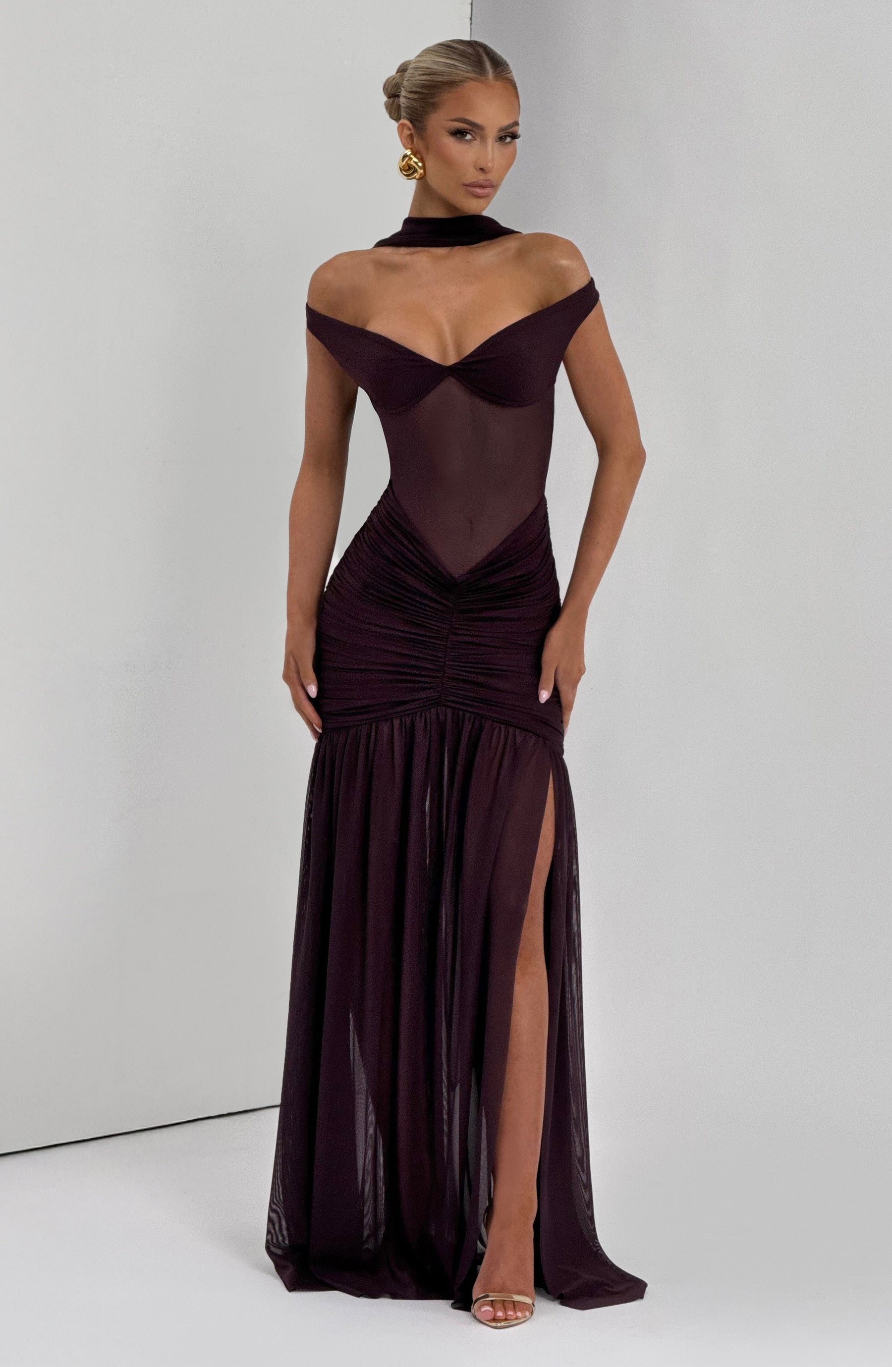 Alaia Maxi Elbise - Erik Rengi