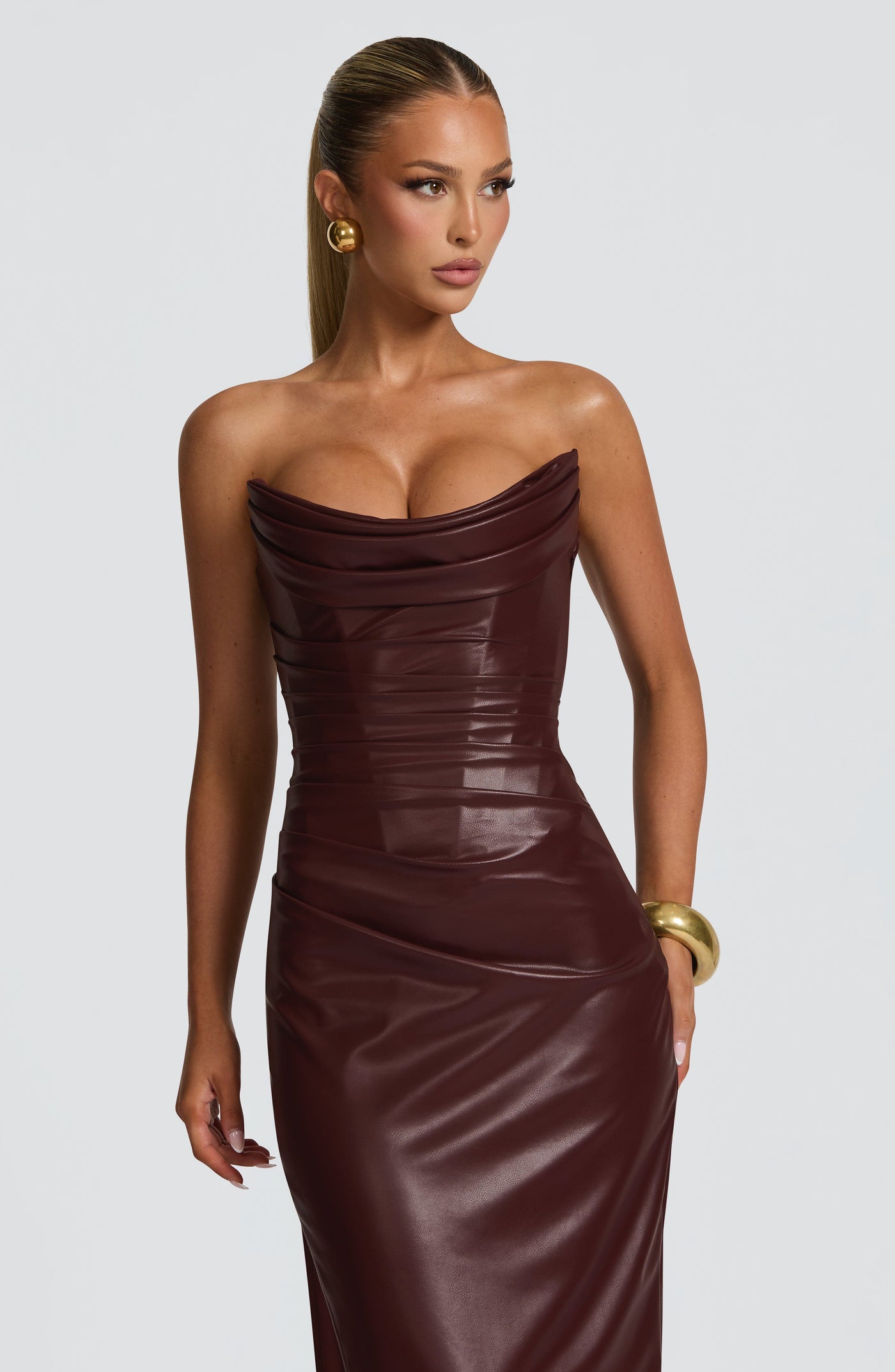 Alba Maxi Elbise - Bordo