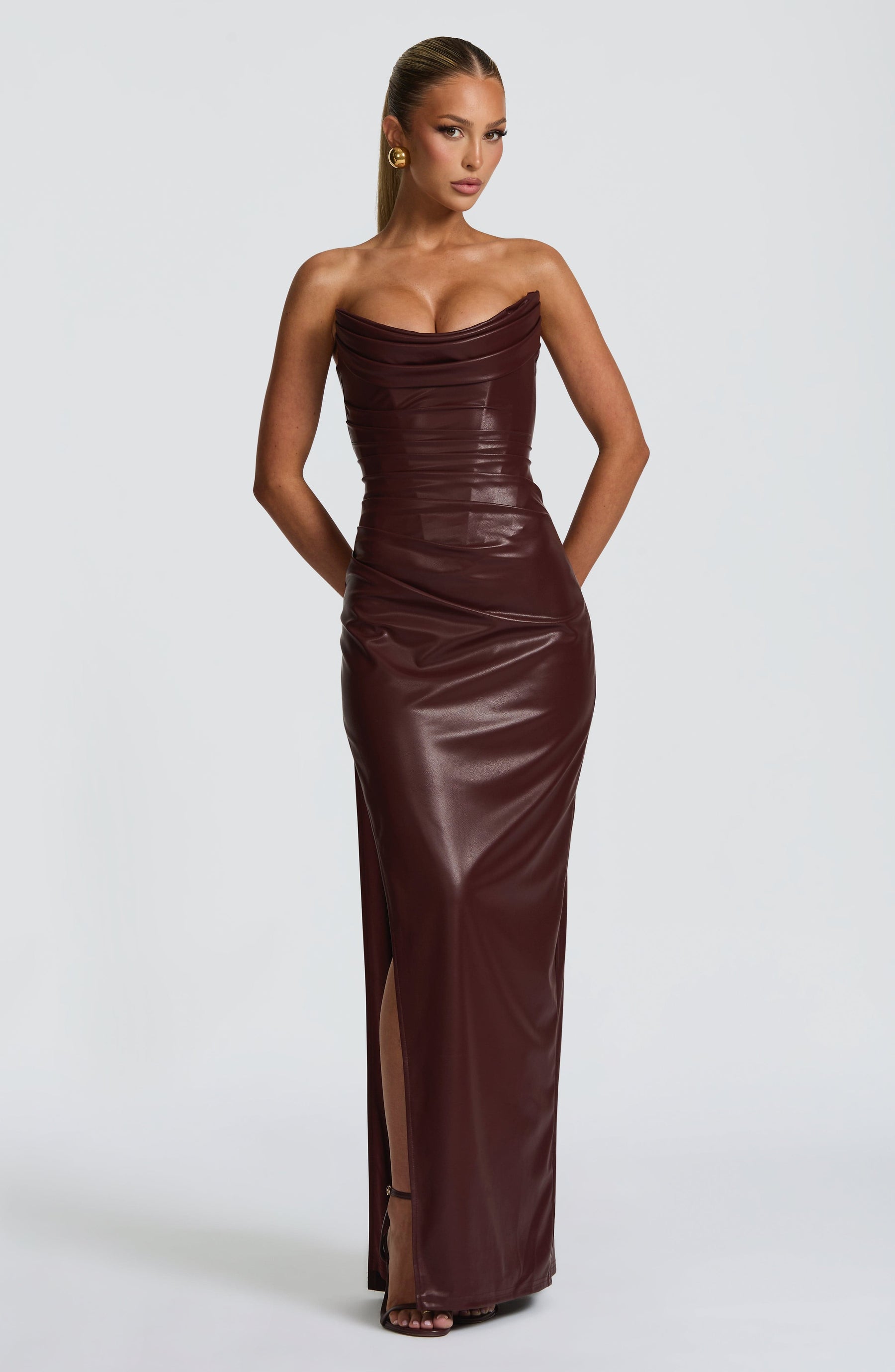 Alba Maxi Elbise - Bordo