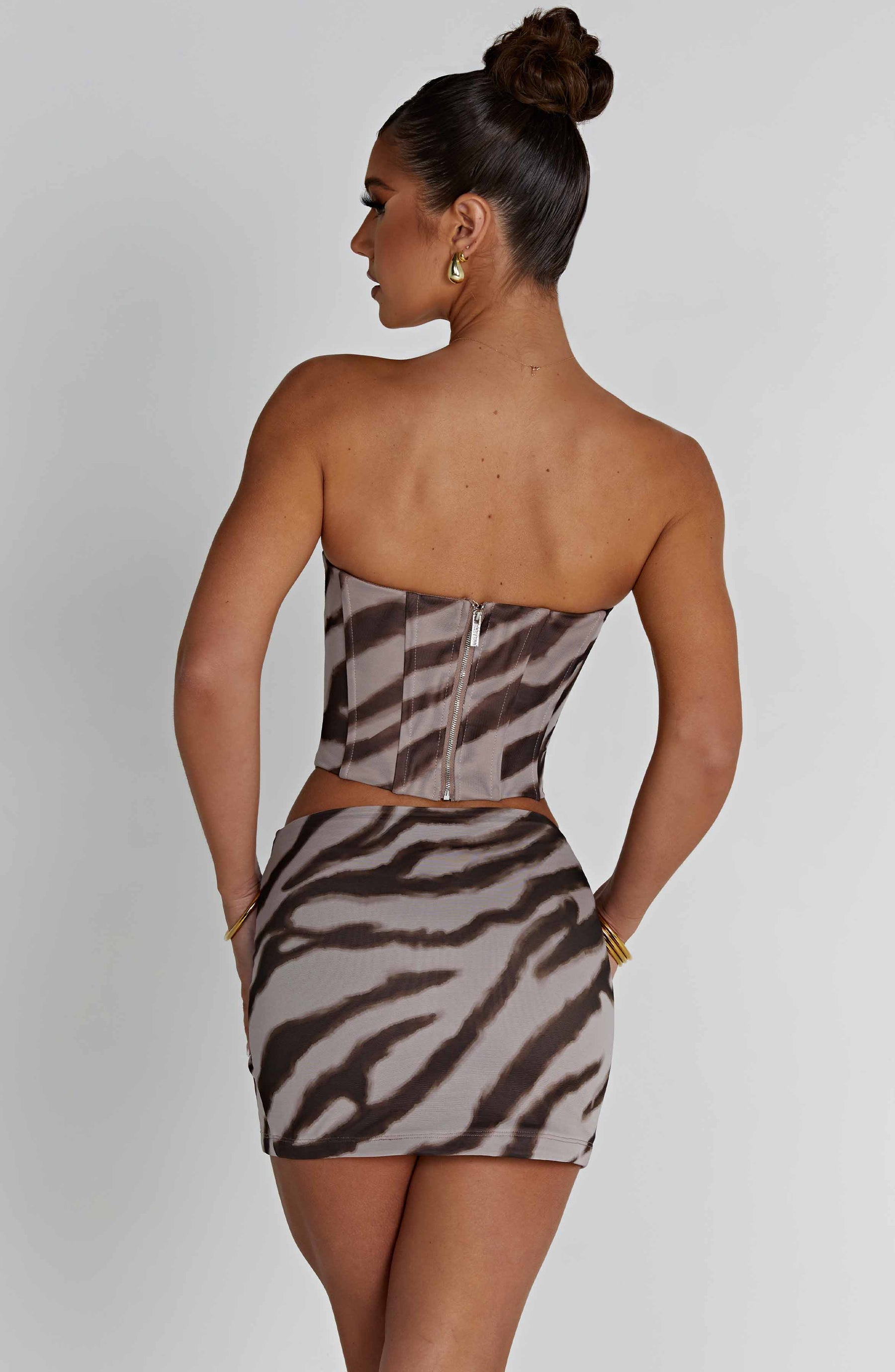 Alina Mini Etek - Zebra Desenli