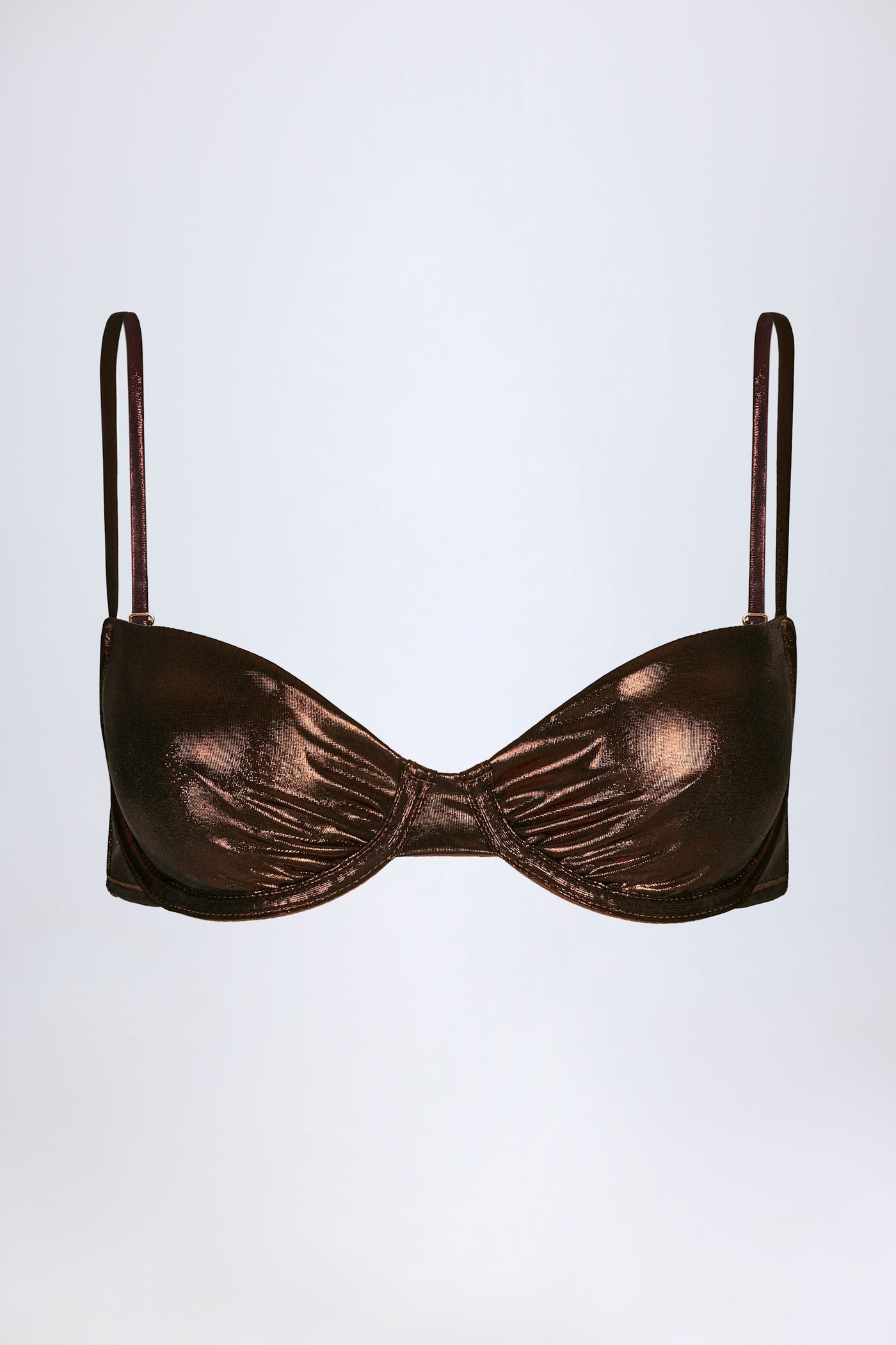 Bronz Renkli Balenli Bikini Üstü