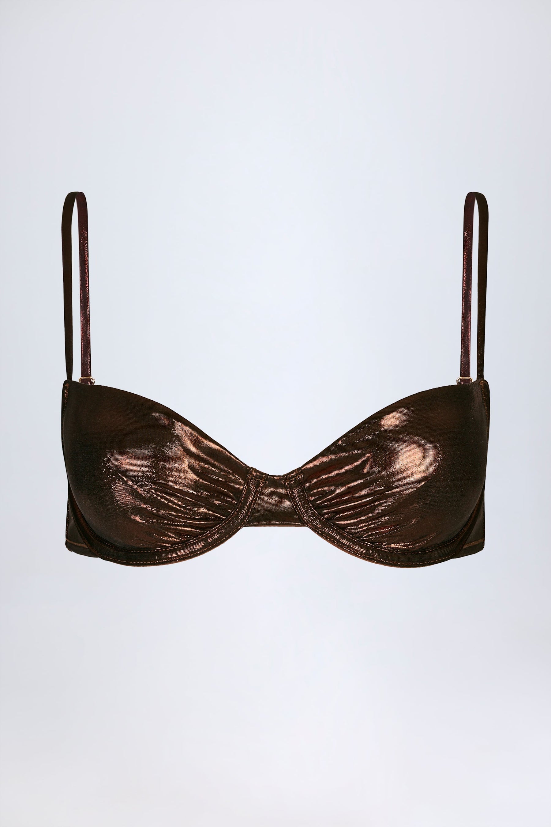 Bronz Renkli Balenli Bikini Üstü
