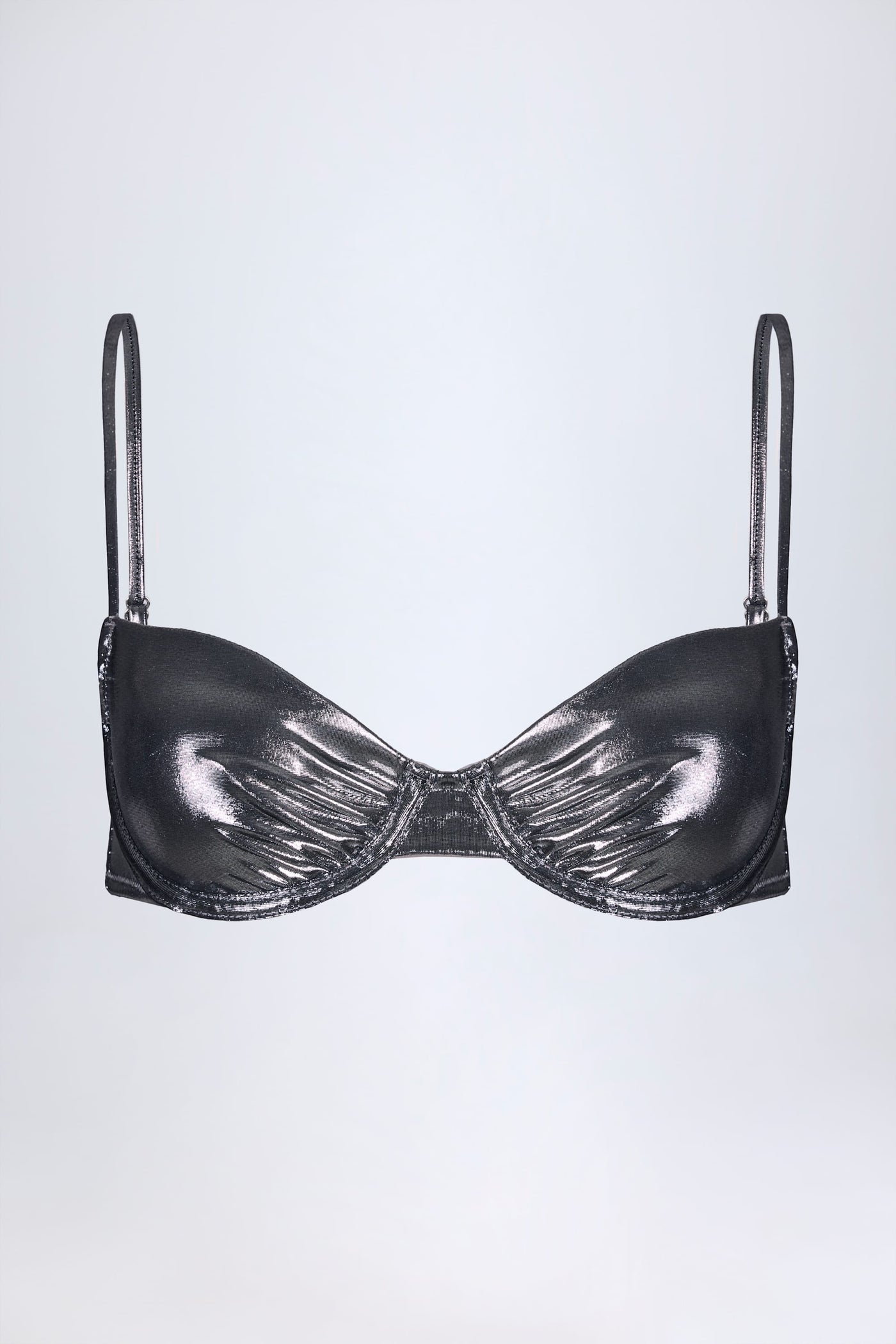Gümüş Renkli Balenli Bikini Üstü