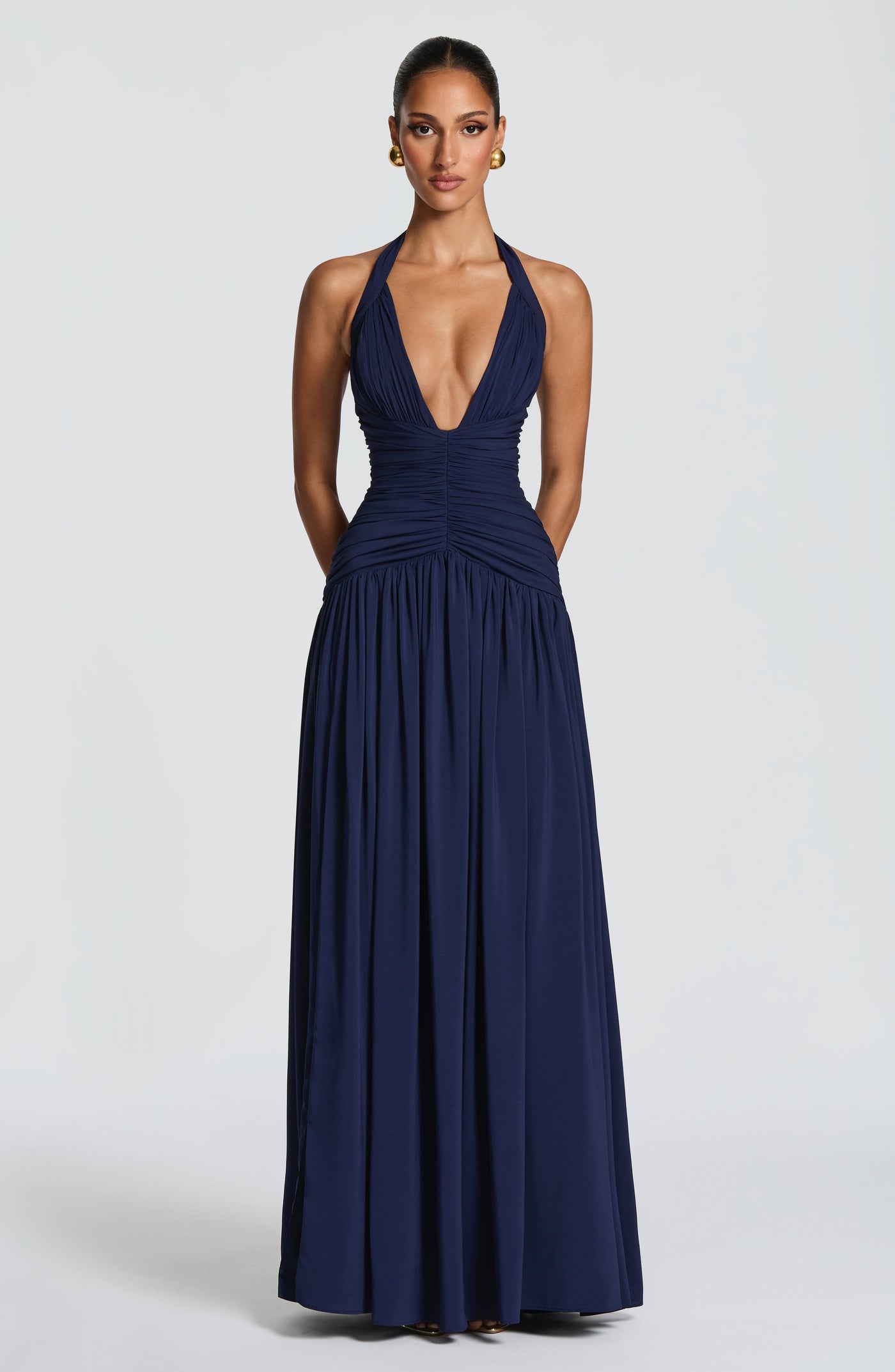 Amaris Maxi Elbise - Lacivert