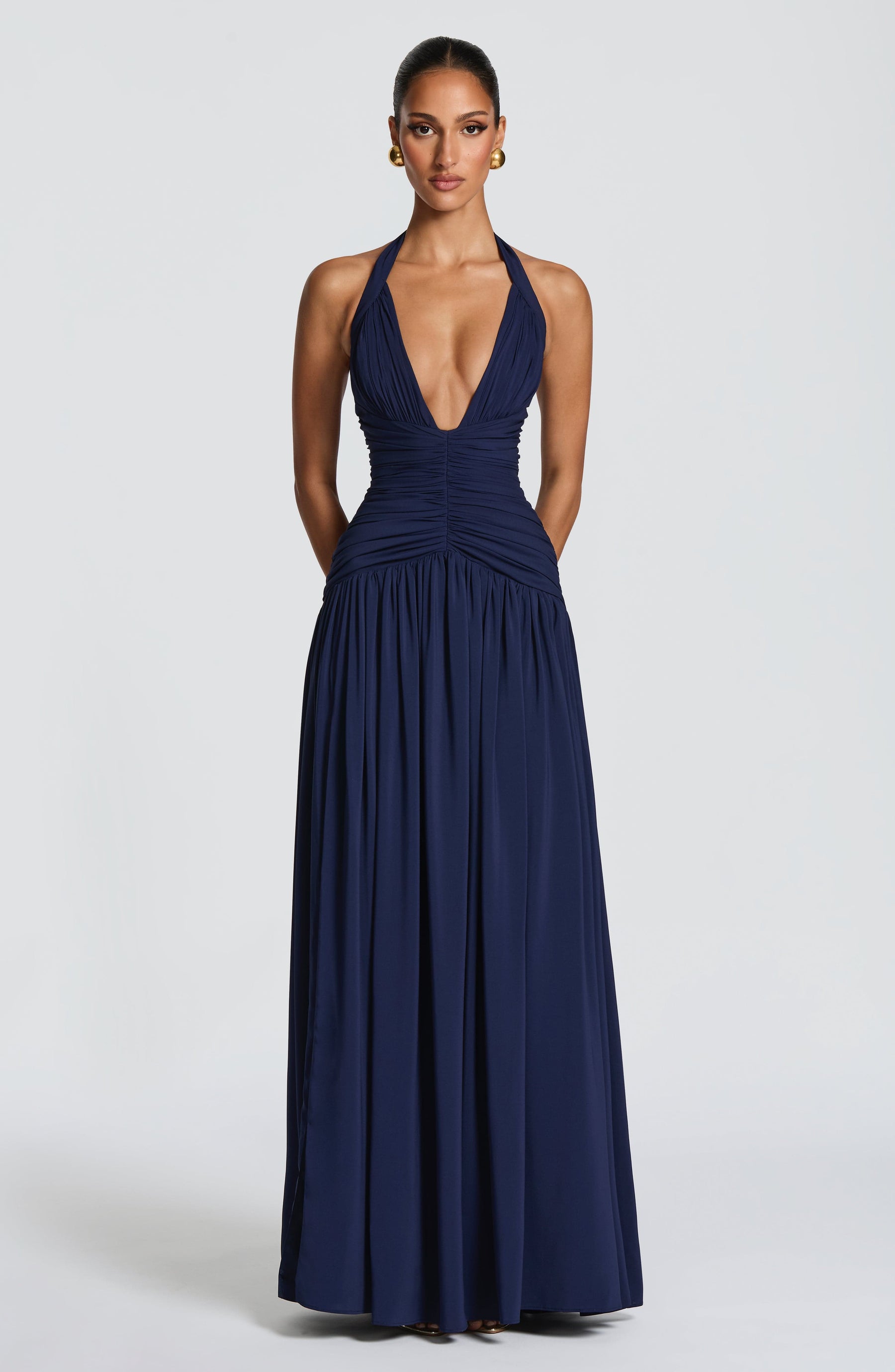 Amaris Maxi Elbise - Lacivert