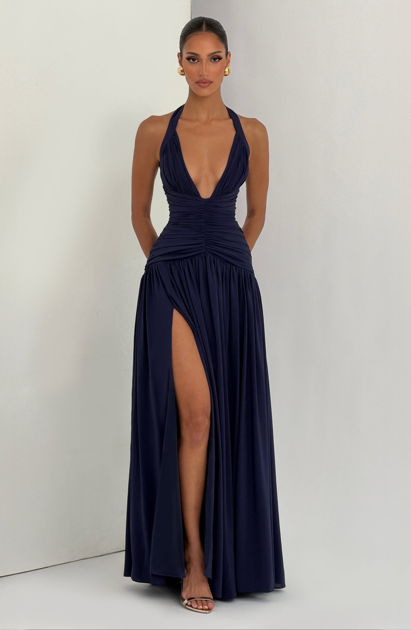 Amaris Maxi Elbise - Lacivert