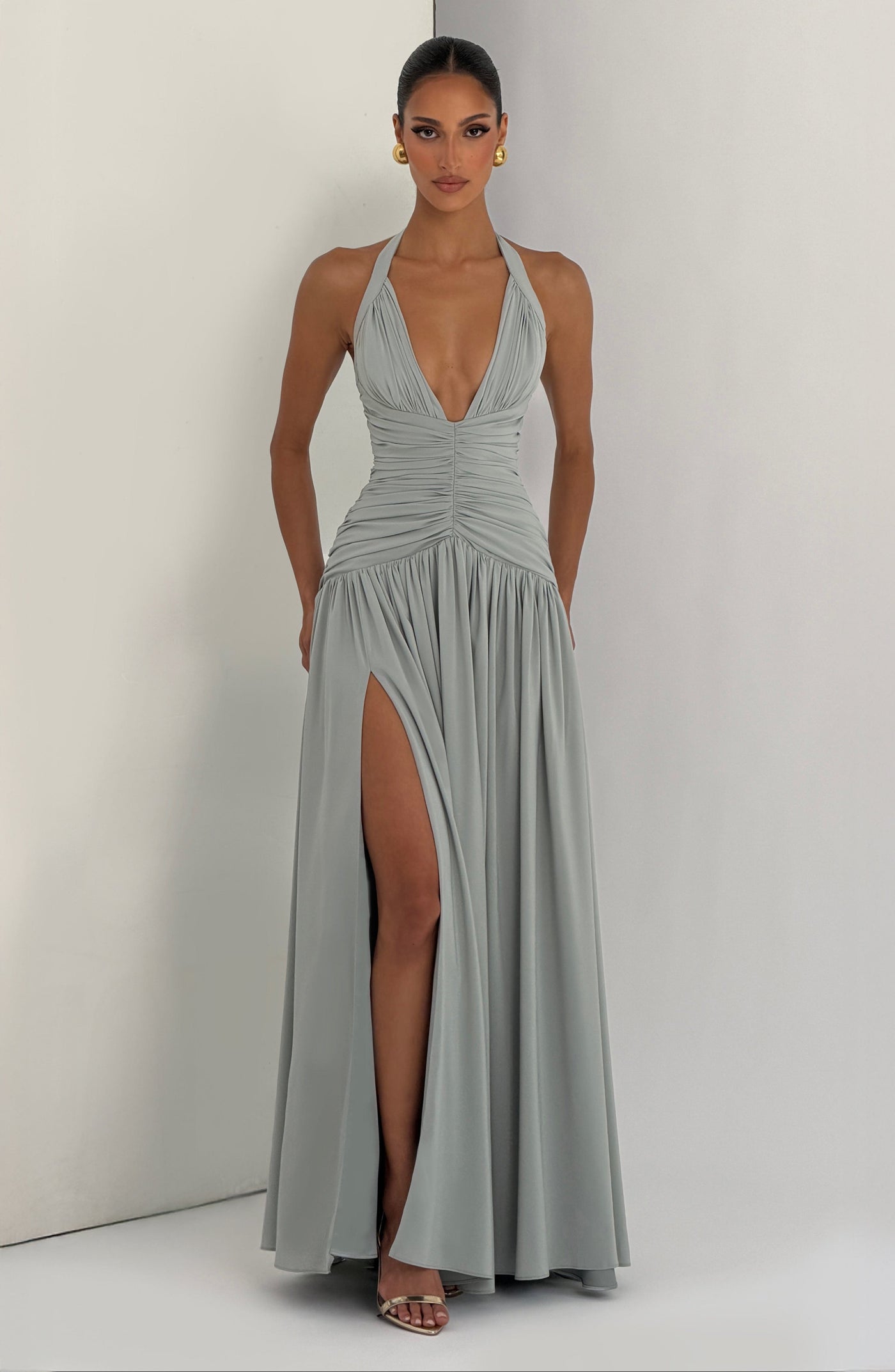 Amaris Maxi Elbise - Adaçayı Yeşili