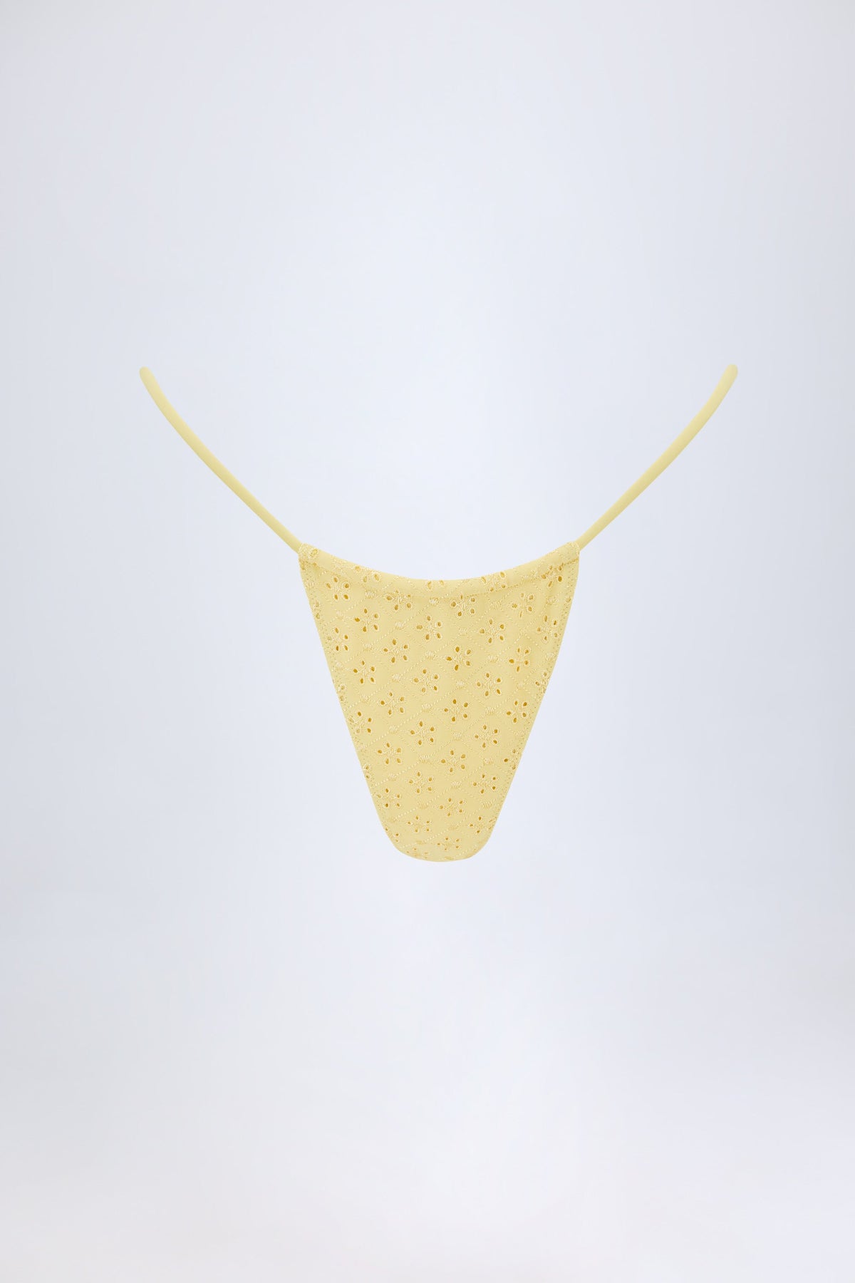 Broderie Anglaise İpli Bikini Altı, Limon Sarısı