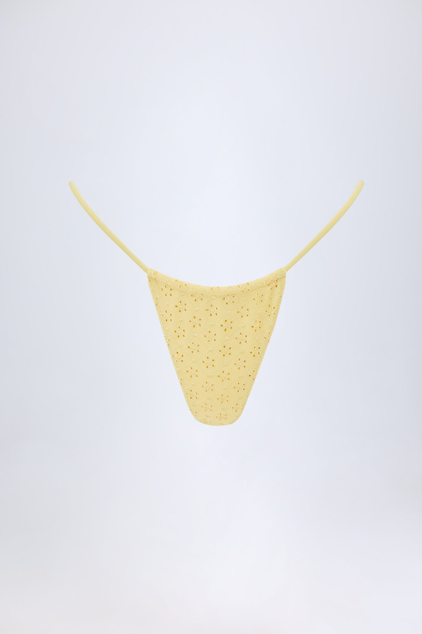 Broderie Anglaise İpli Bikini Altı, Limon Sarısı