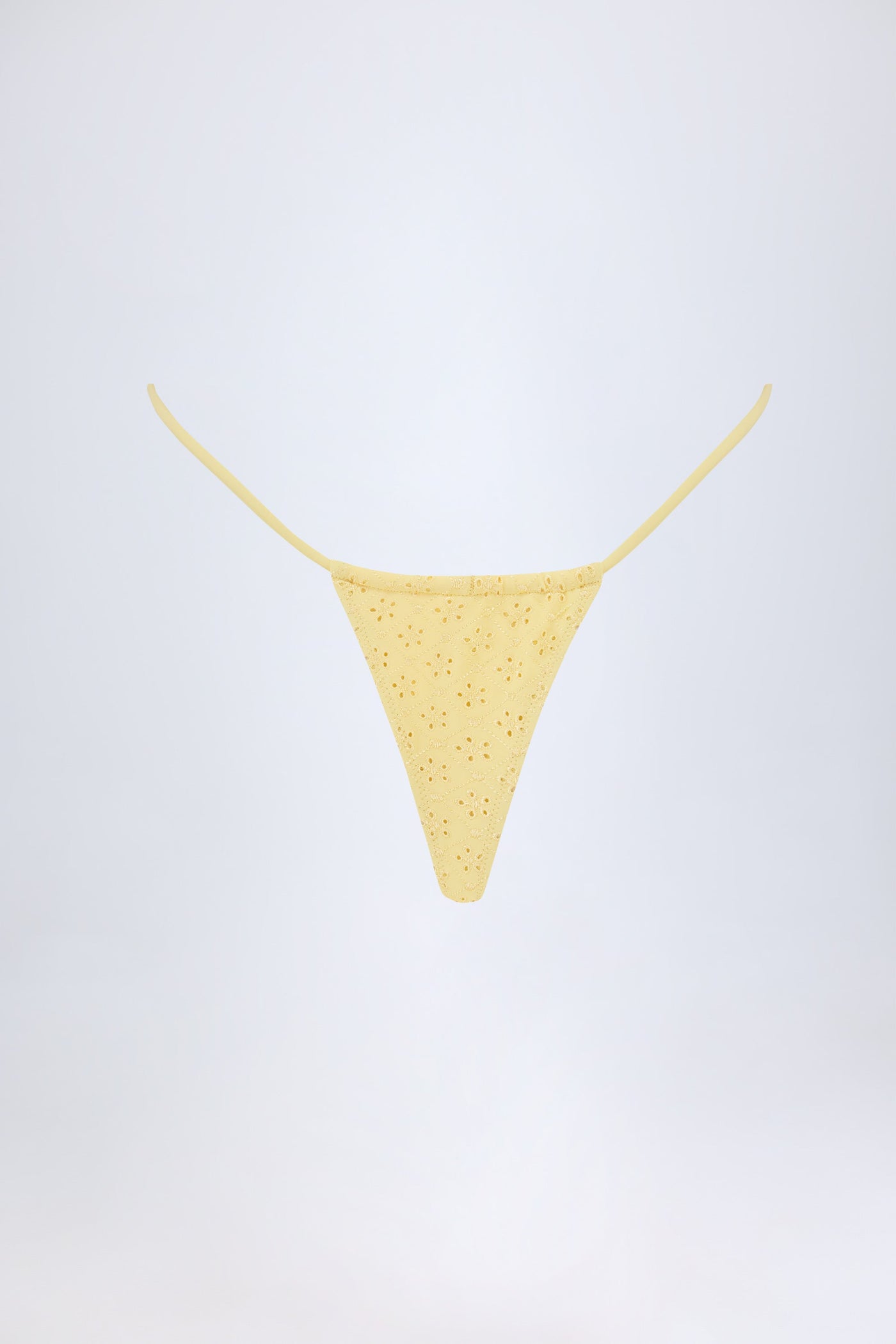 Broderie Anglaise İpli Bikini Altı, Limon Sarısı