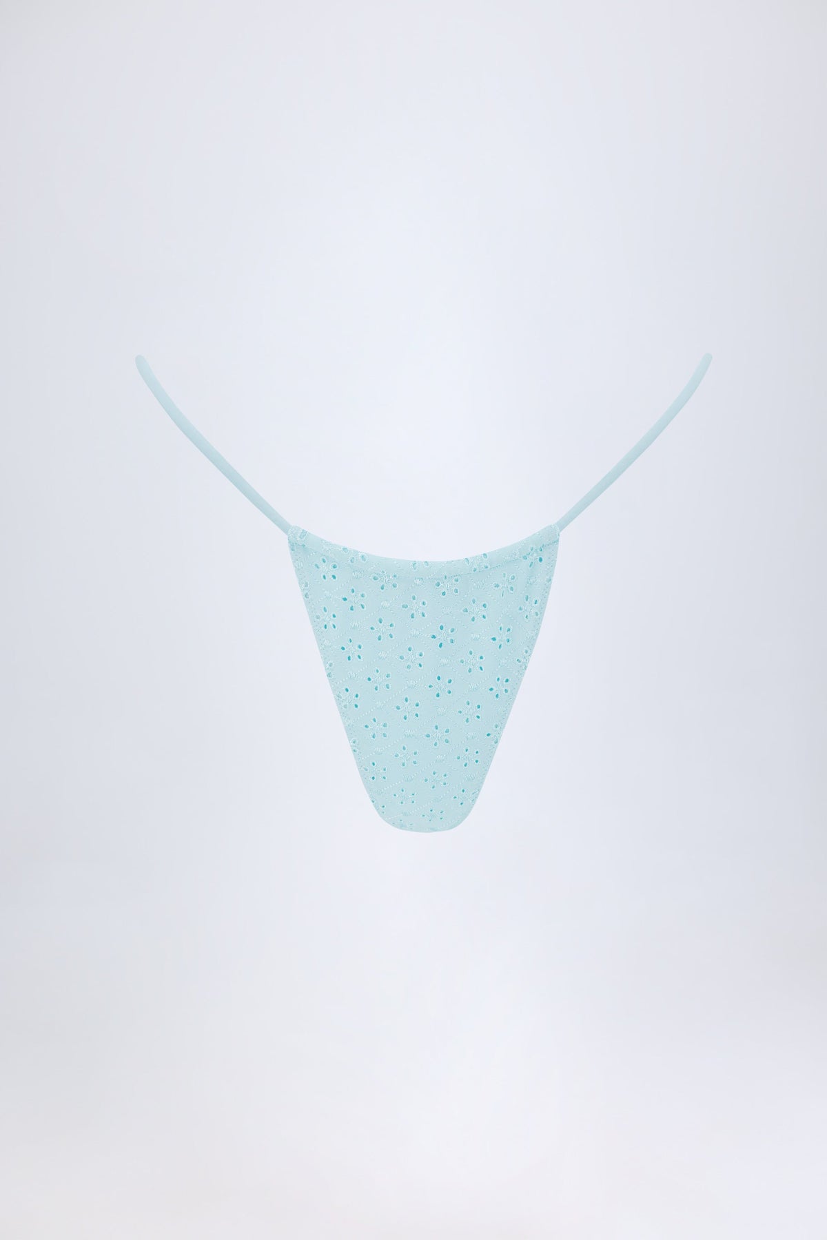 Pudra Mavisi Broderie Anglaise İpli Bikini Altı