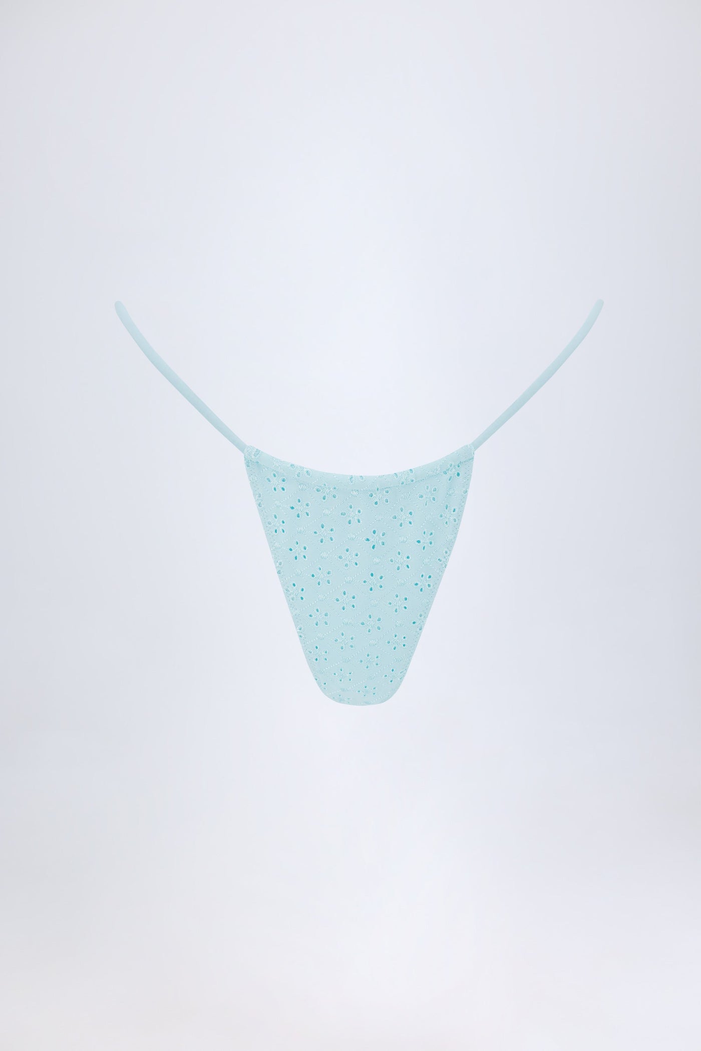 Pudra Mavisi Broderie Anglaise İpli Bikini Altı