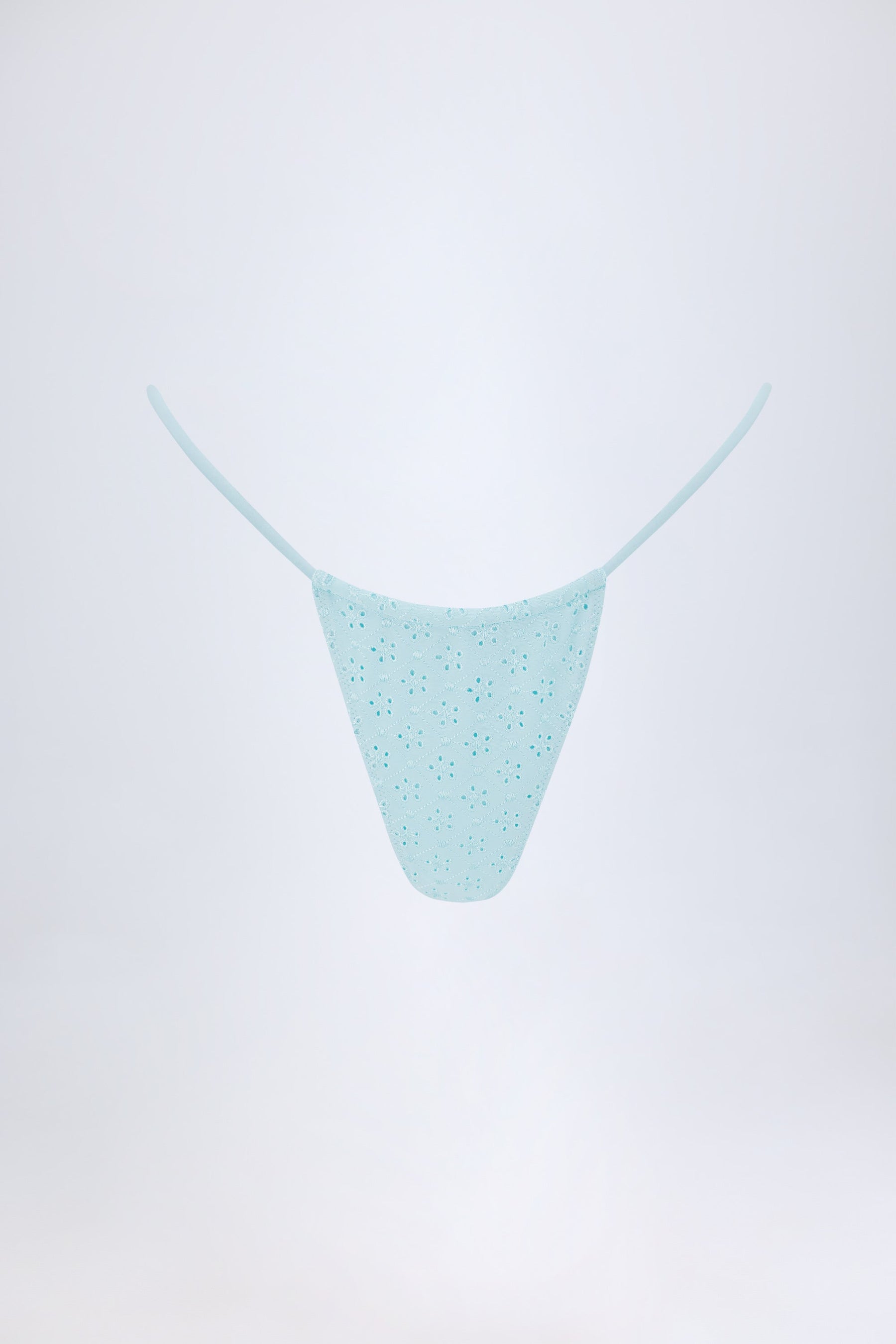 Pudra Mavisi Broderie Anglaise İpli Bikini Altı