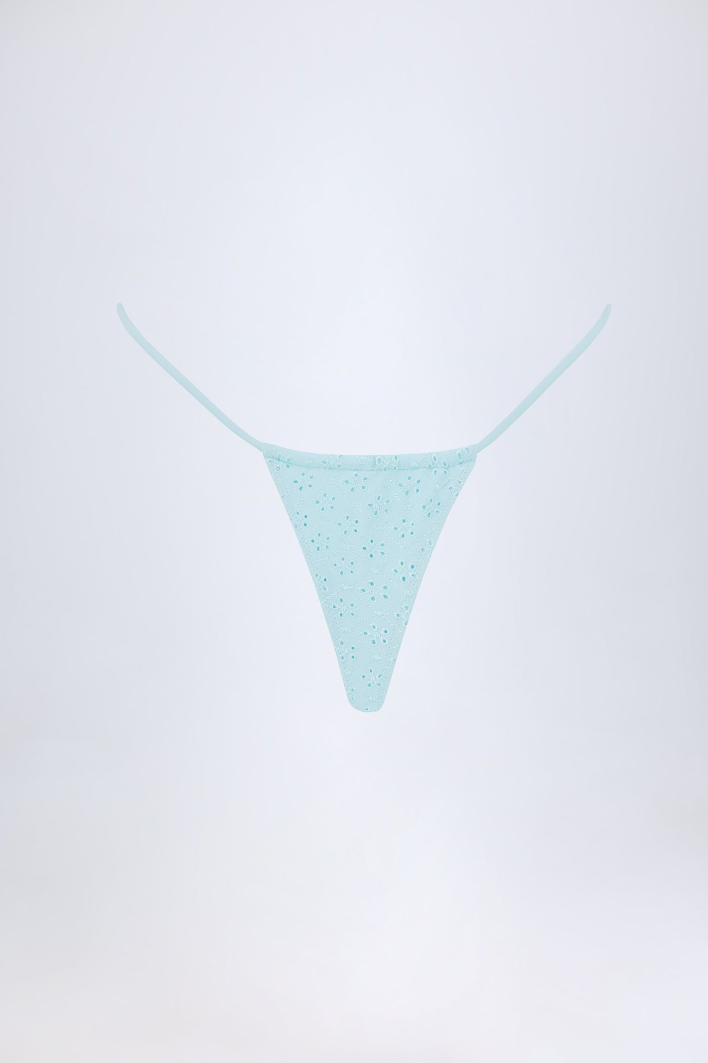 Pudra Mavisi Broderie Anglaise İpli Bikini Altı