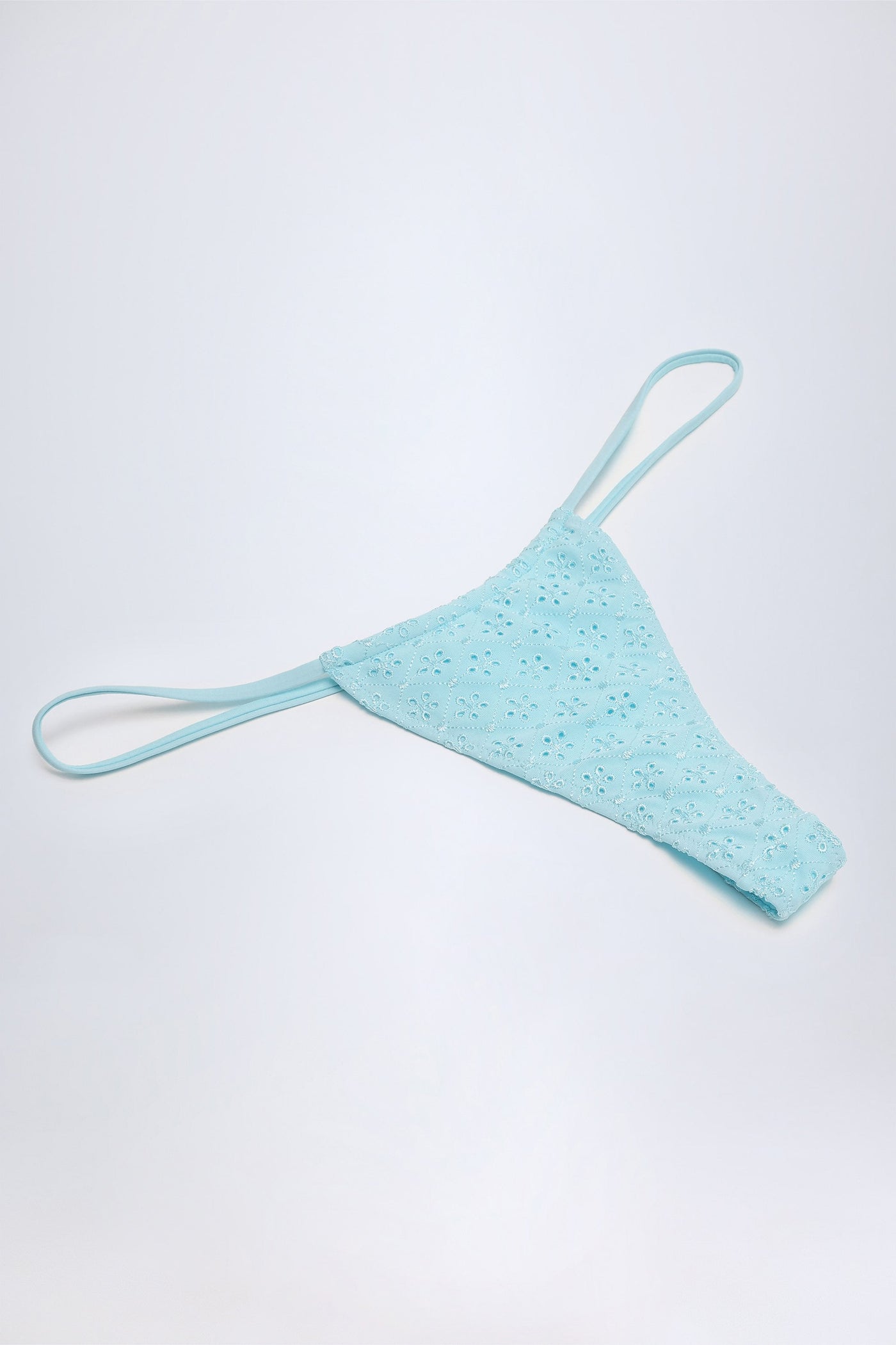Pudra Mavisi Broderie Anglaise İpli Bikini Altı