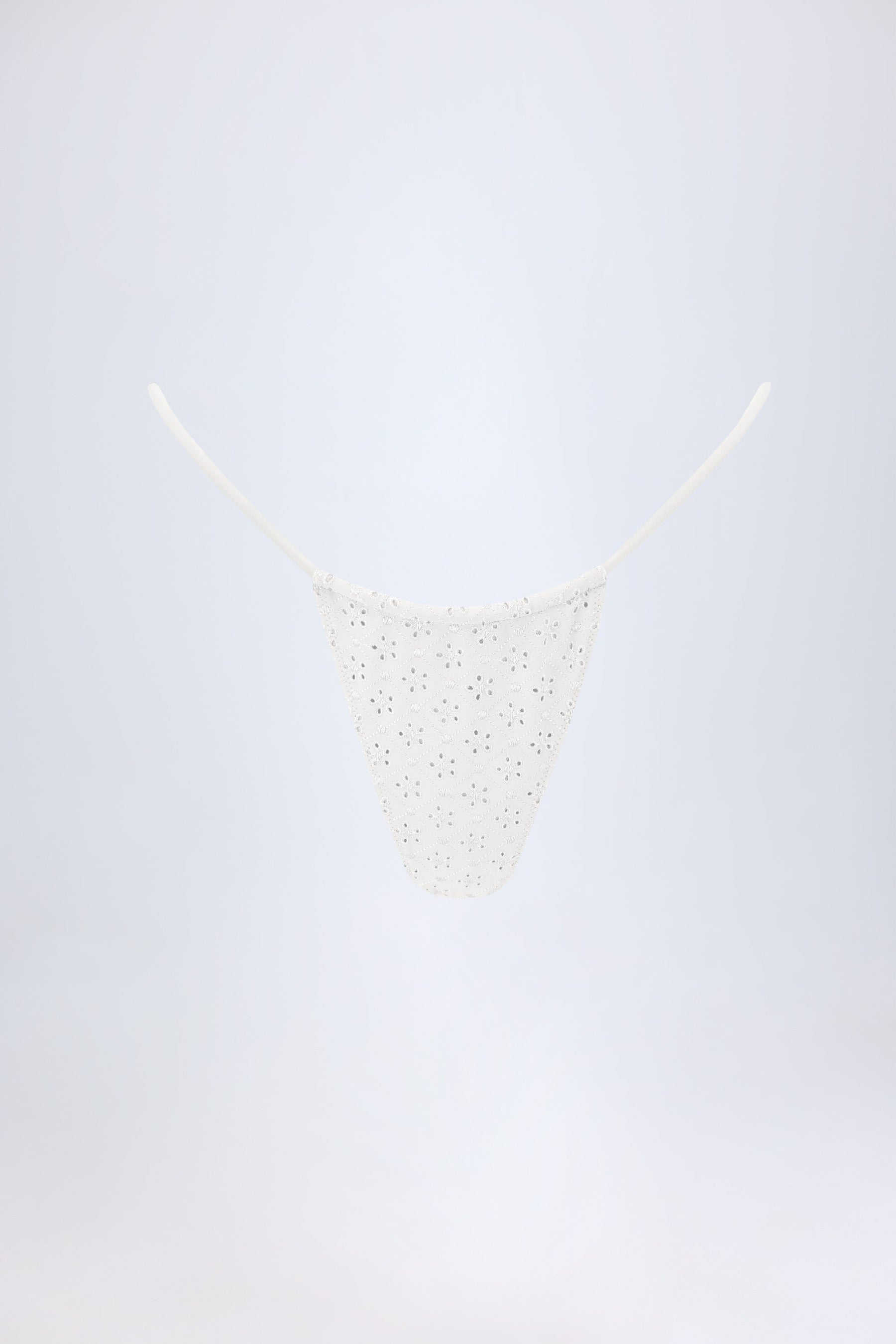 Broderie Anglaise İpli Bikini Altı, Beyaz