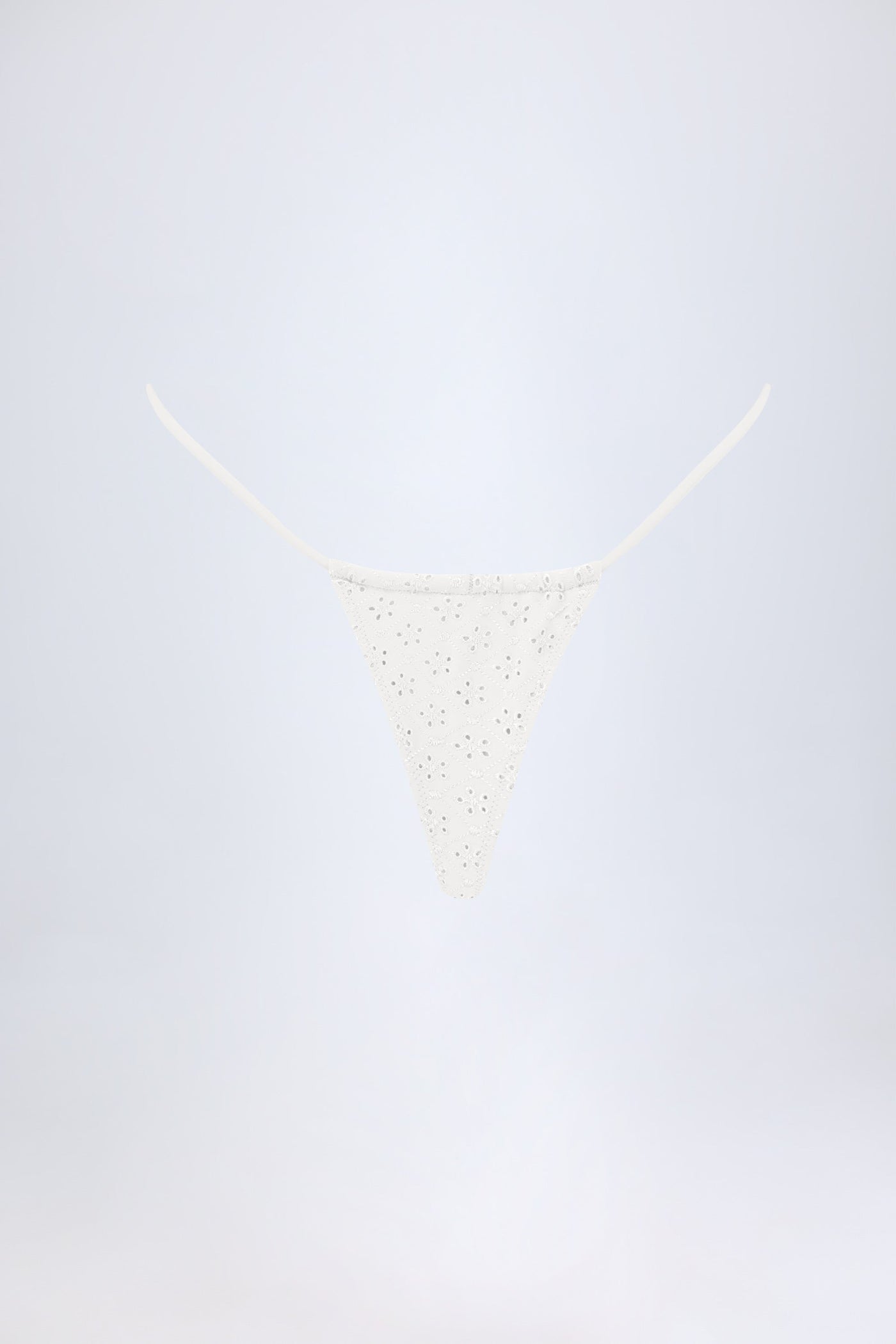 Broderie Anglaise İpli Bikini Altı, Beyaz