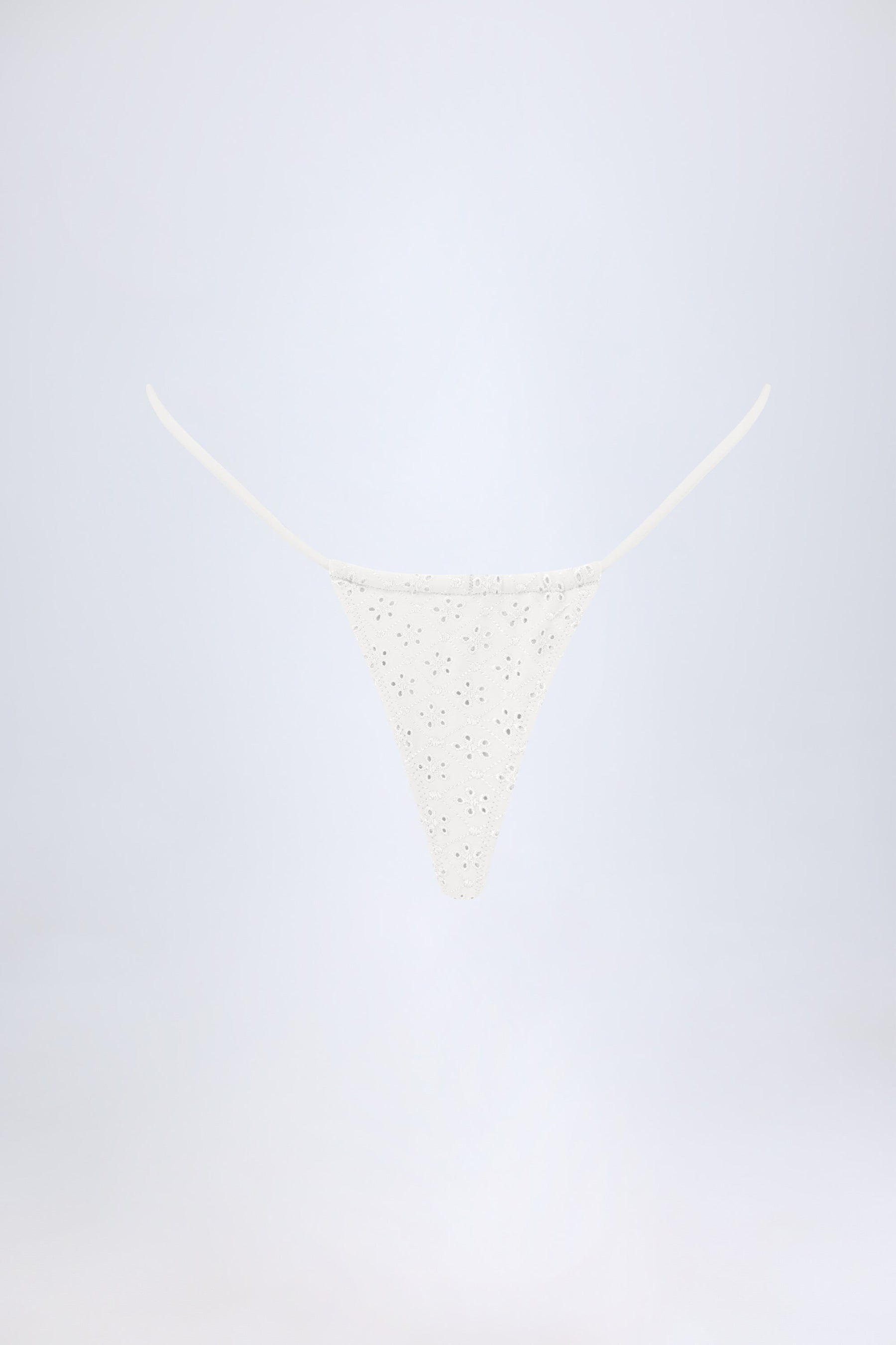 Broderie Anglaise İpli Bikini Altı, Beyaz