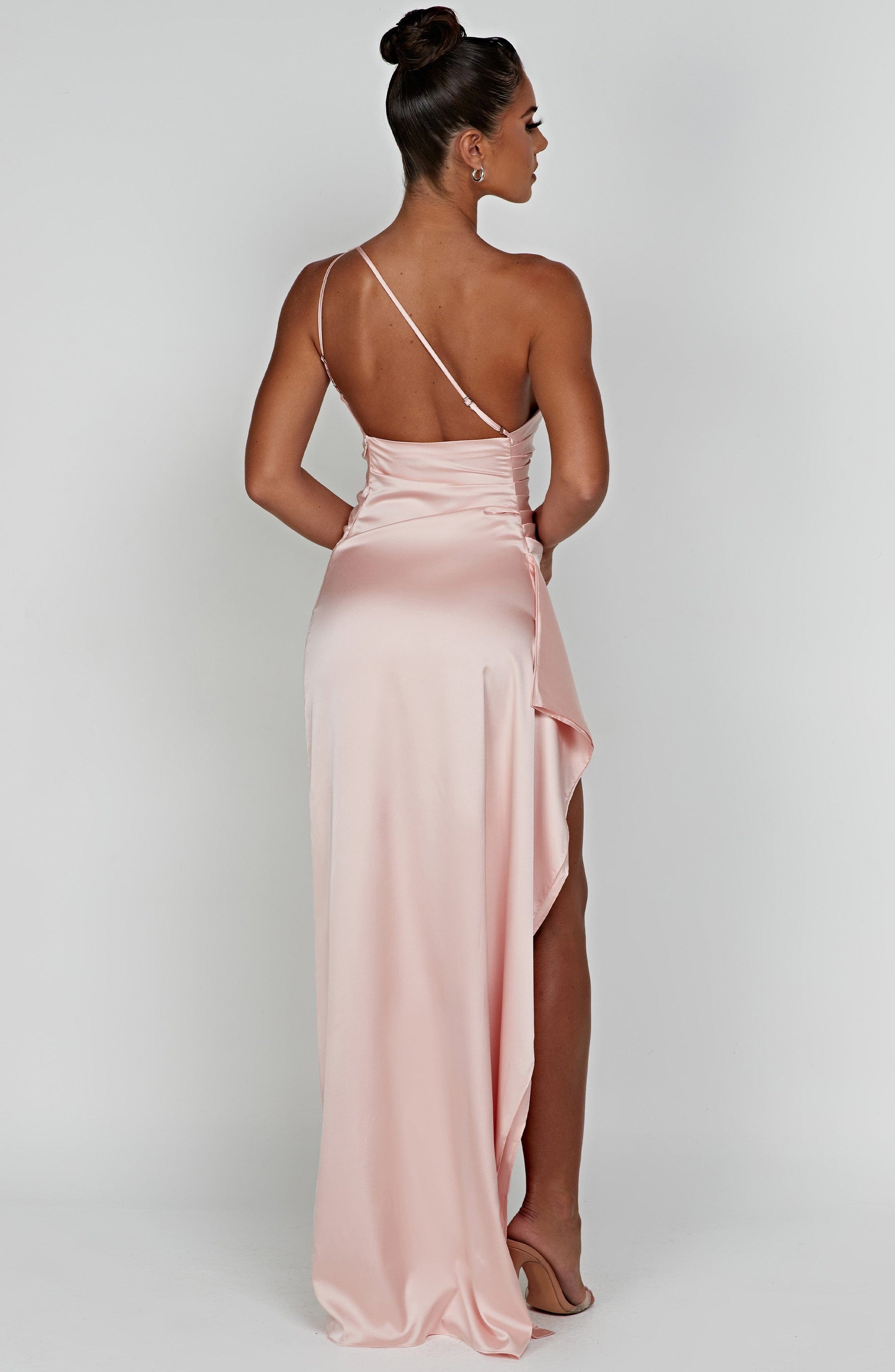 Ariel Maxi Elbise - Pudra Pembesi