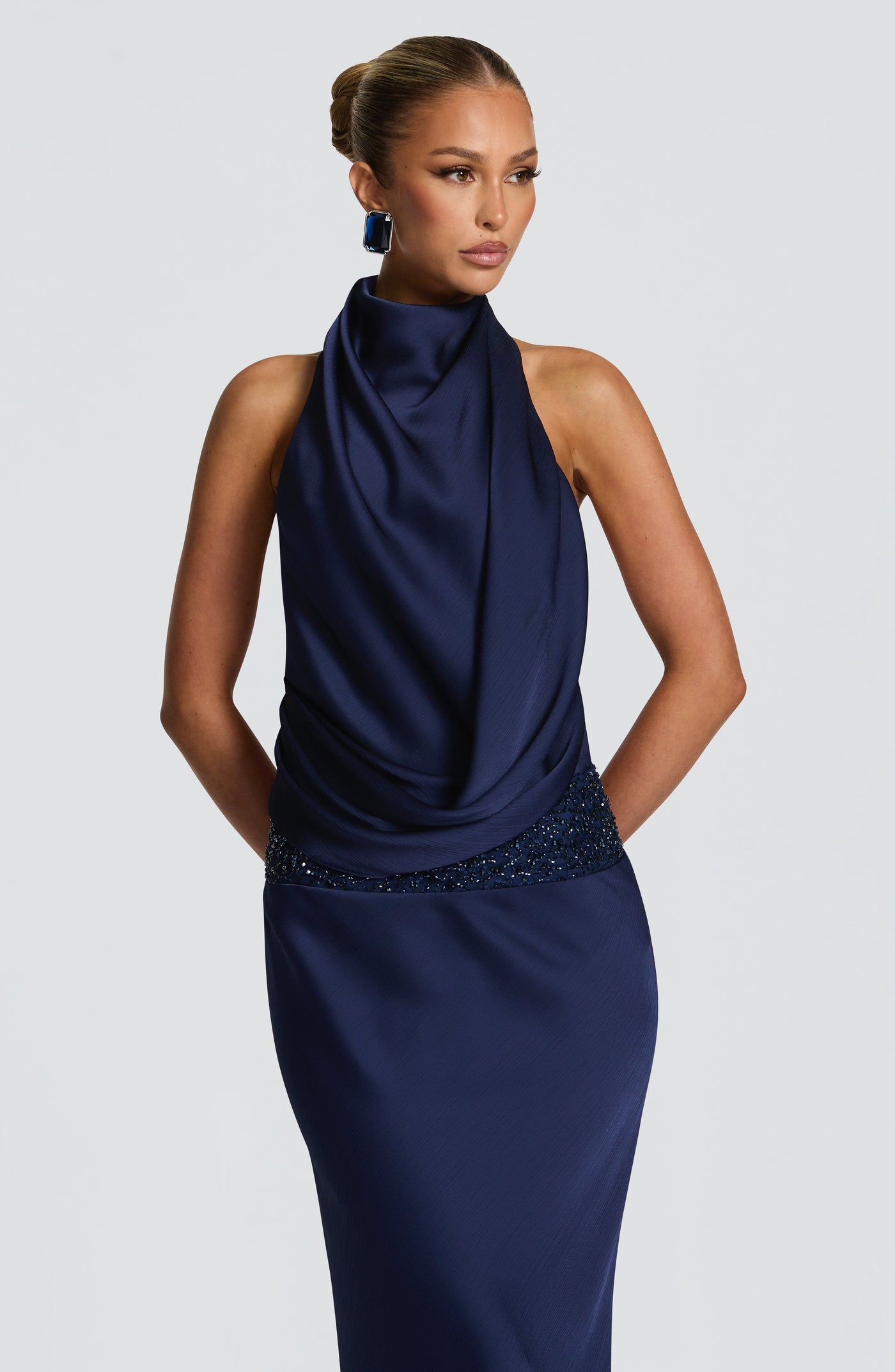 Armelle Maxi Elbise - Lacivert