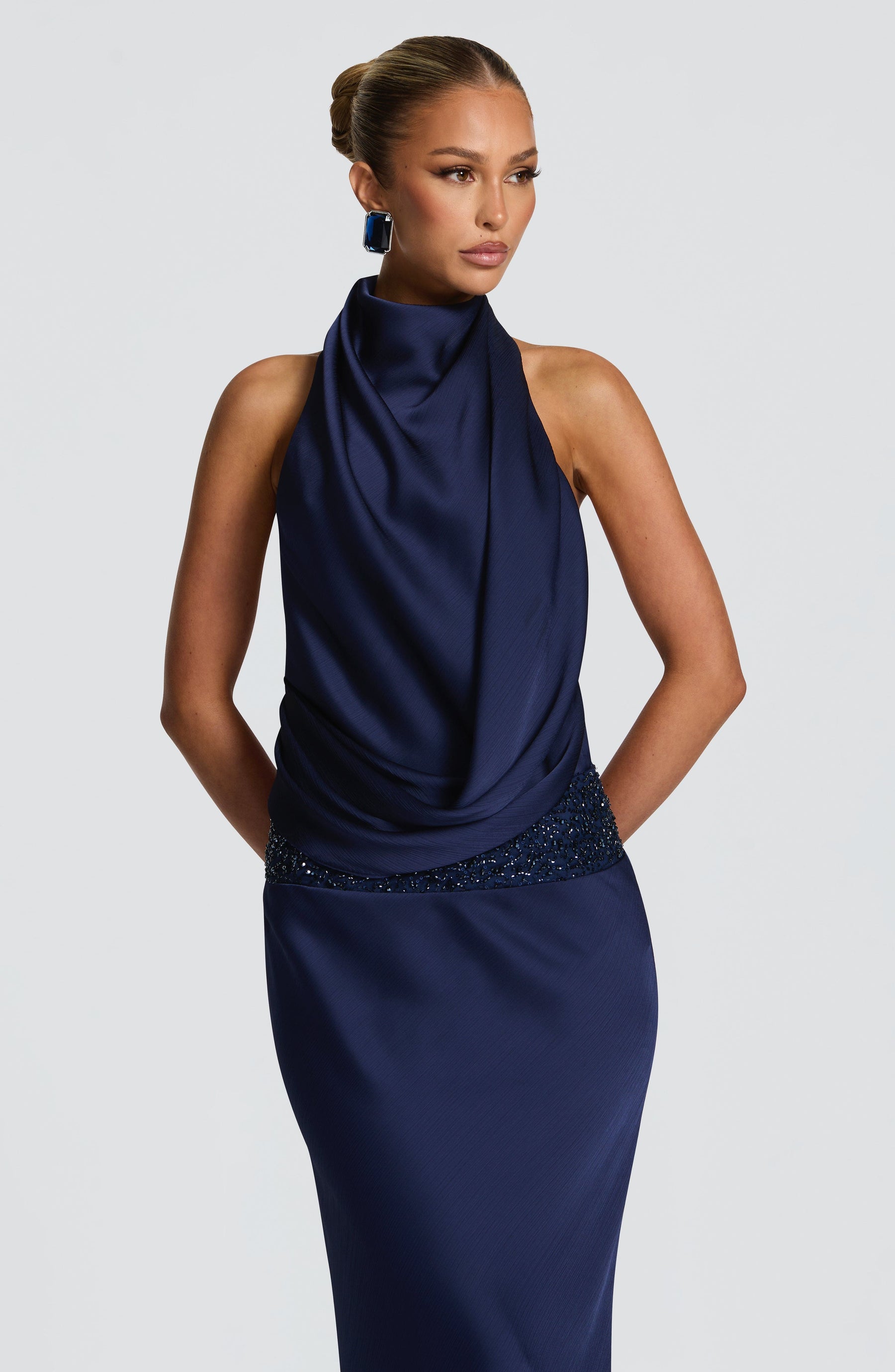 Armelle Maxi Elbise - Lacivert