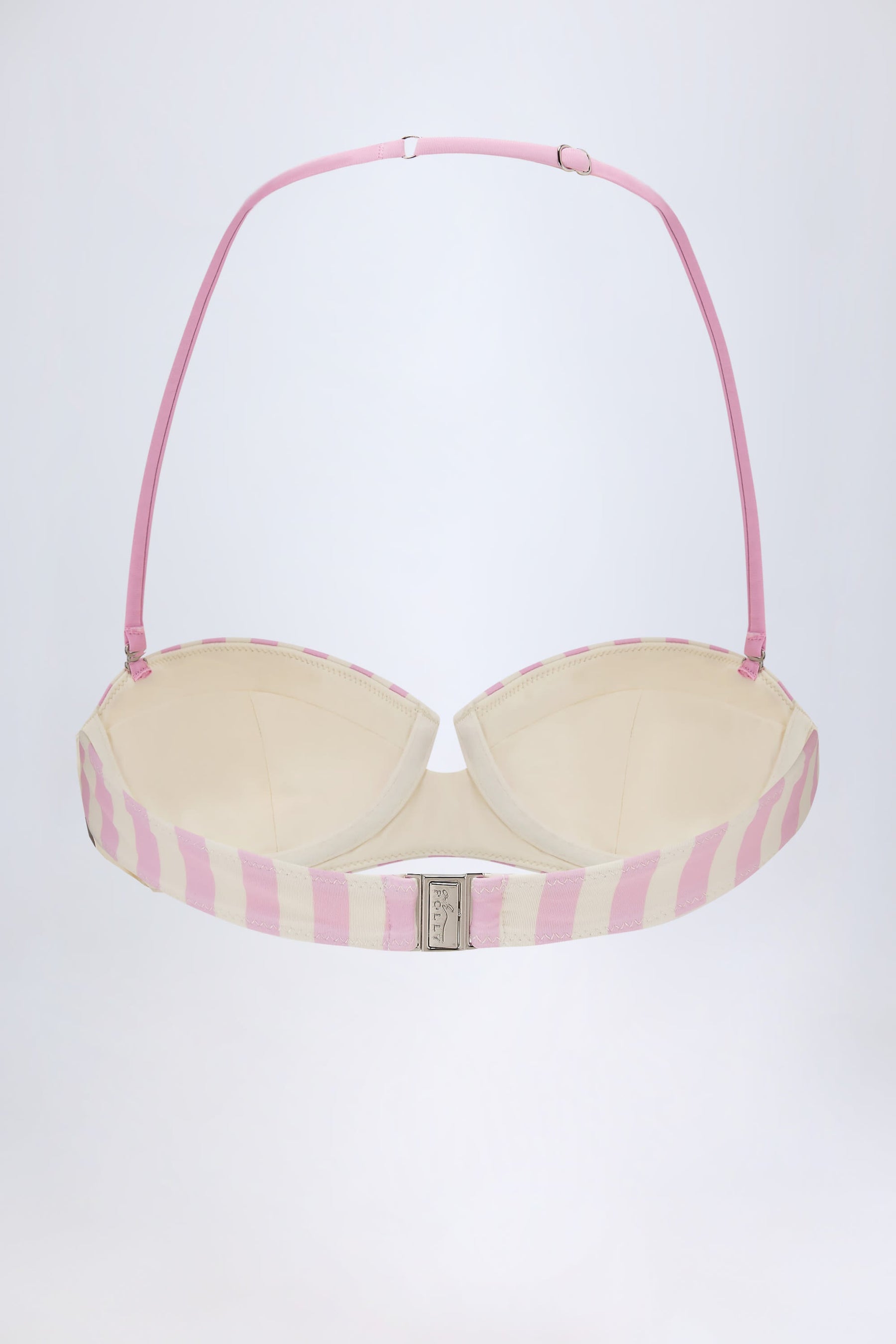 Balenli, Askılı, Balen Kesimli Bikini Üstü, Mor Çizgili