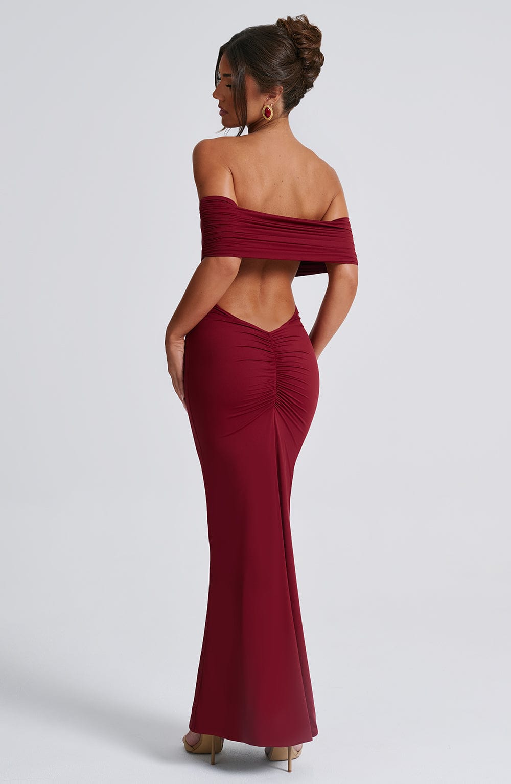 Belinda Maxi Elbise - Bordo