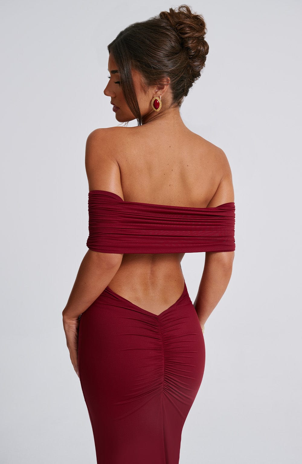 Belinda Maxi Elbise - Bordo