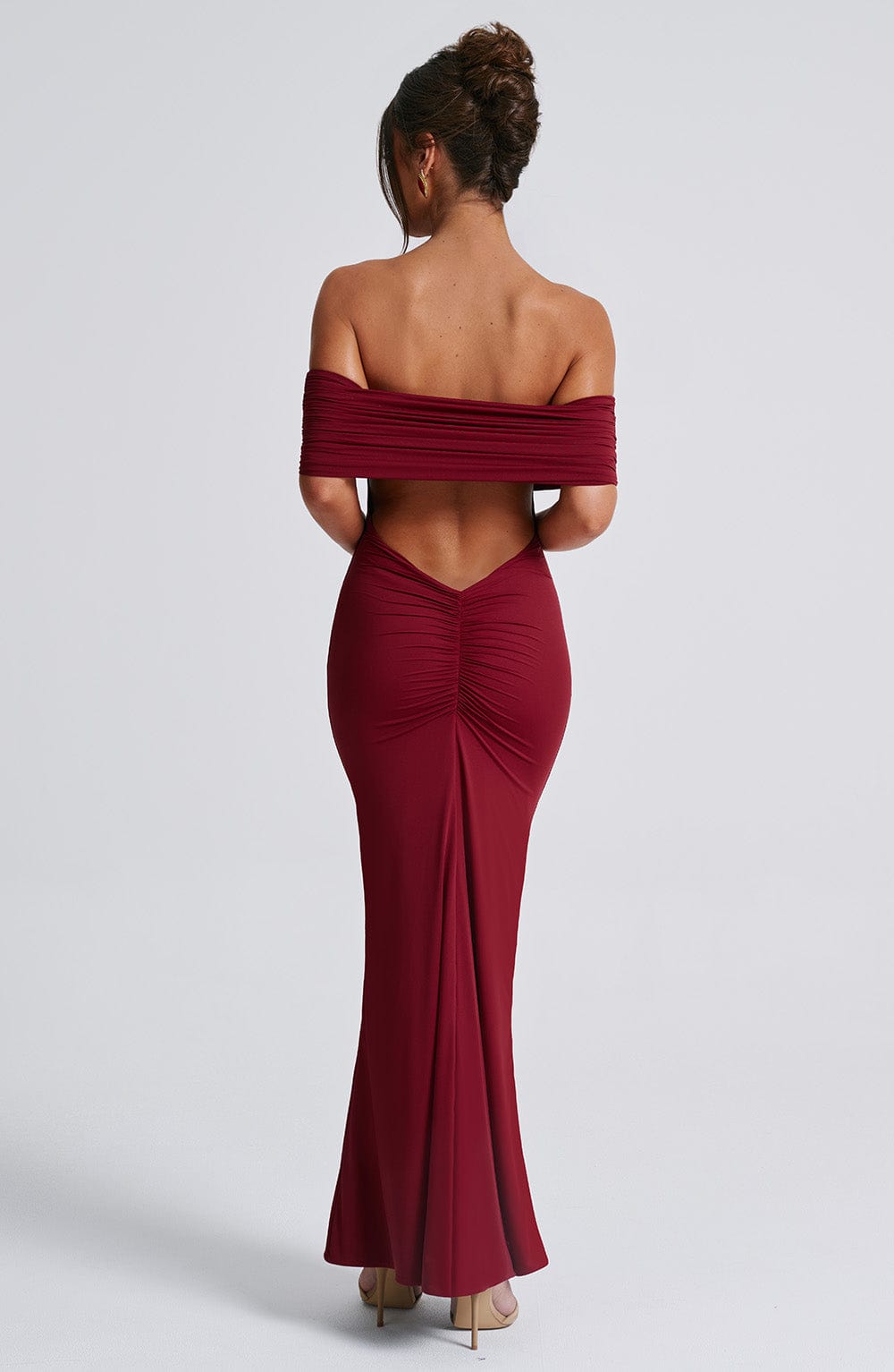 Belinda Maxi Elbise - Bordo
