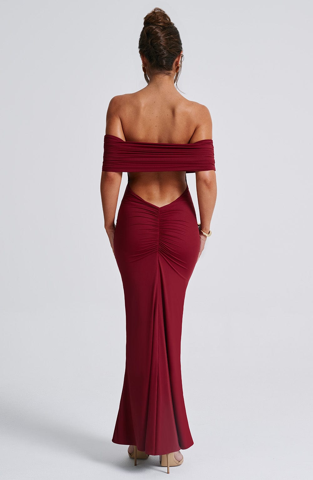 Belinda Maxi Elbise - Bordo