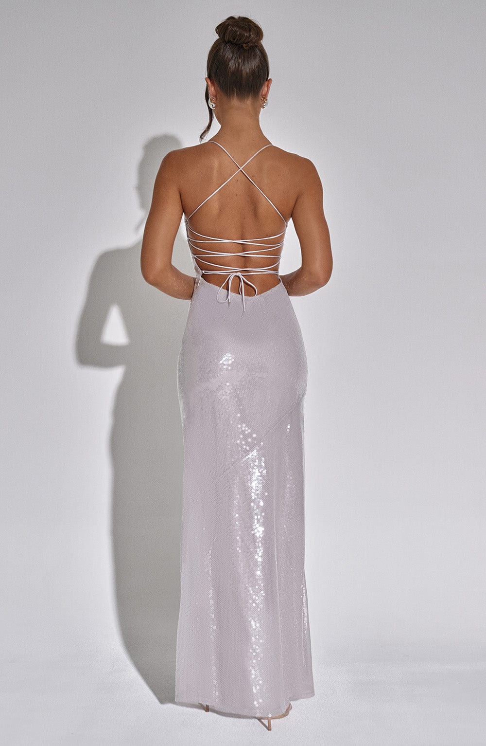 Bells Maxi Elbise - Gümüş