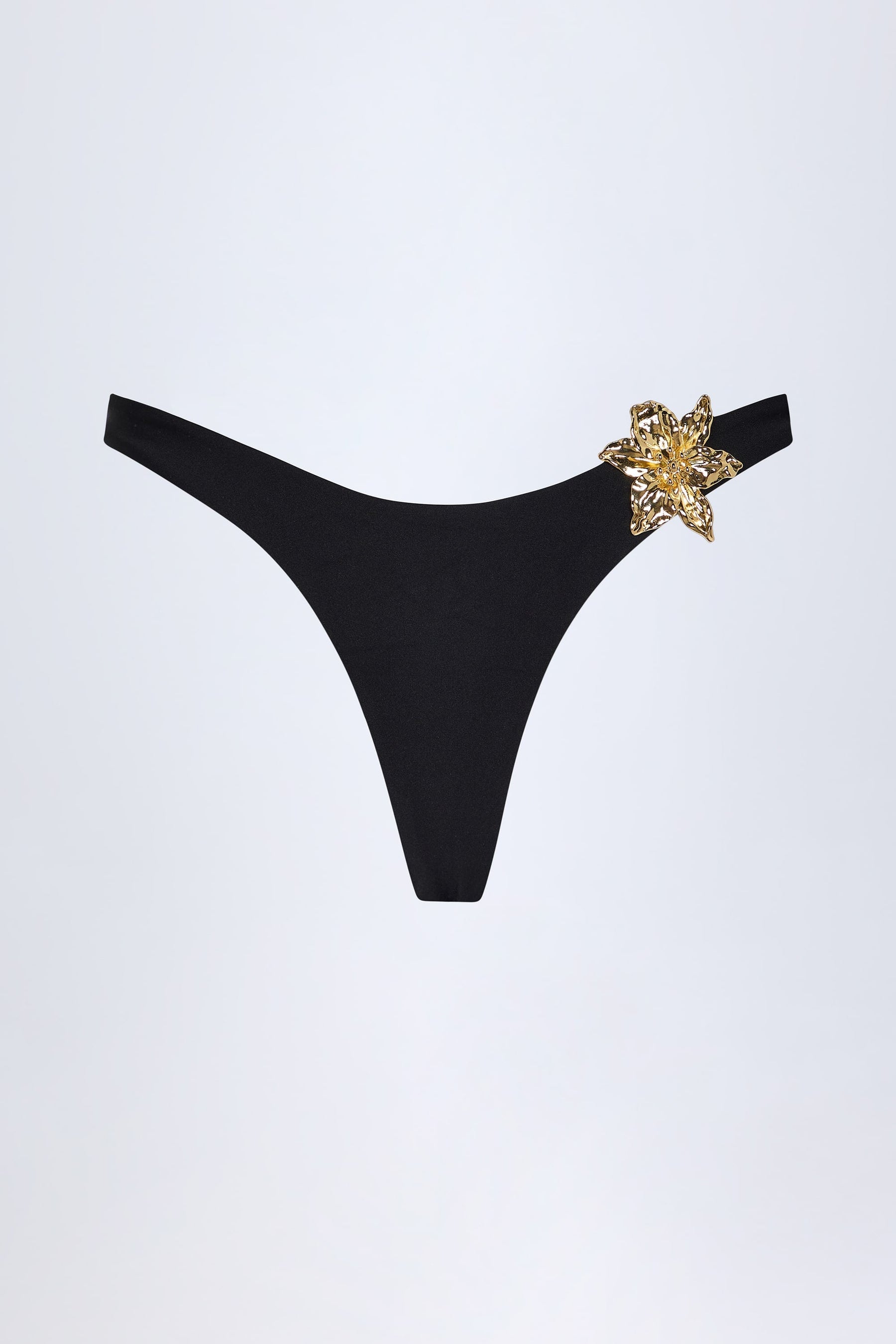 Siyah Renkli, Metal Detaylı, Şık Bikini Altı