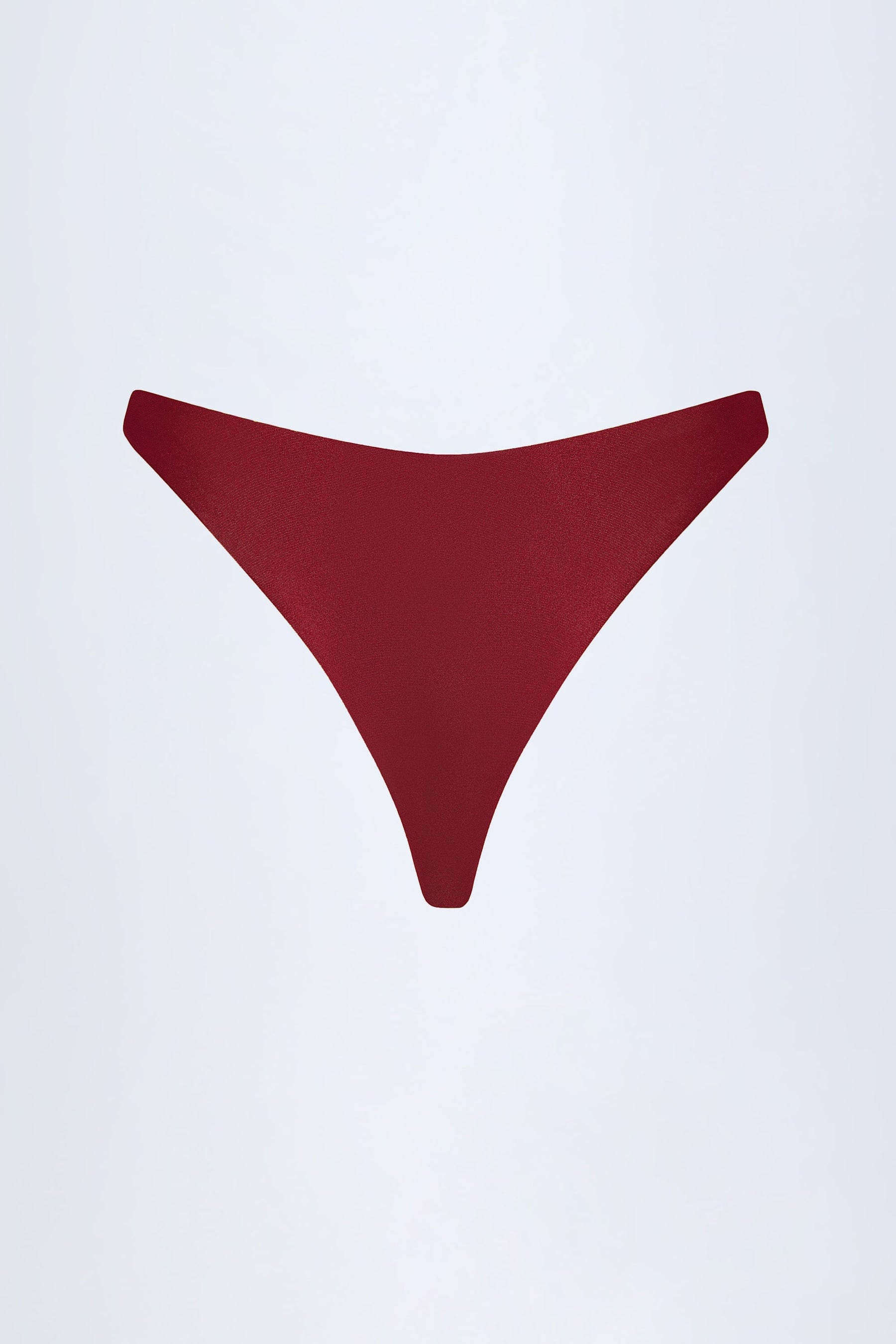Boncuk İşlemeli, Cesur Kesimli Bikini Altı, Koyu Kiraz Rengi.