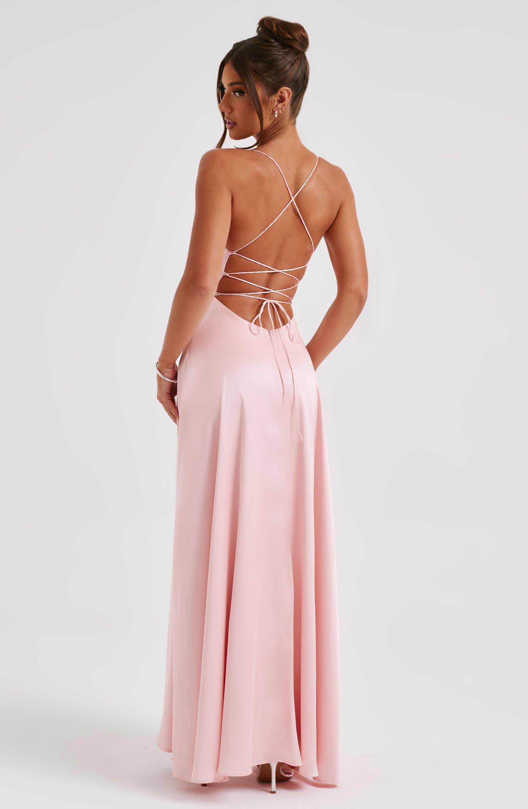 Bethany Maxi Elbise - Pudra Pembesi
