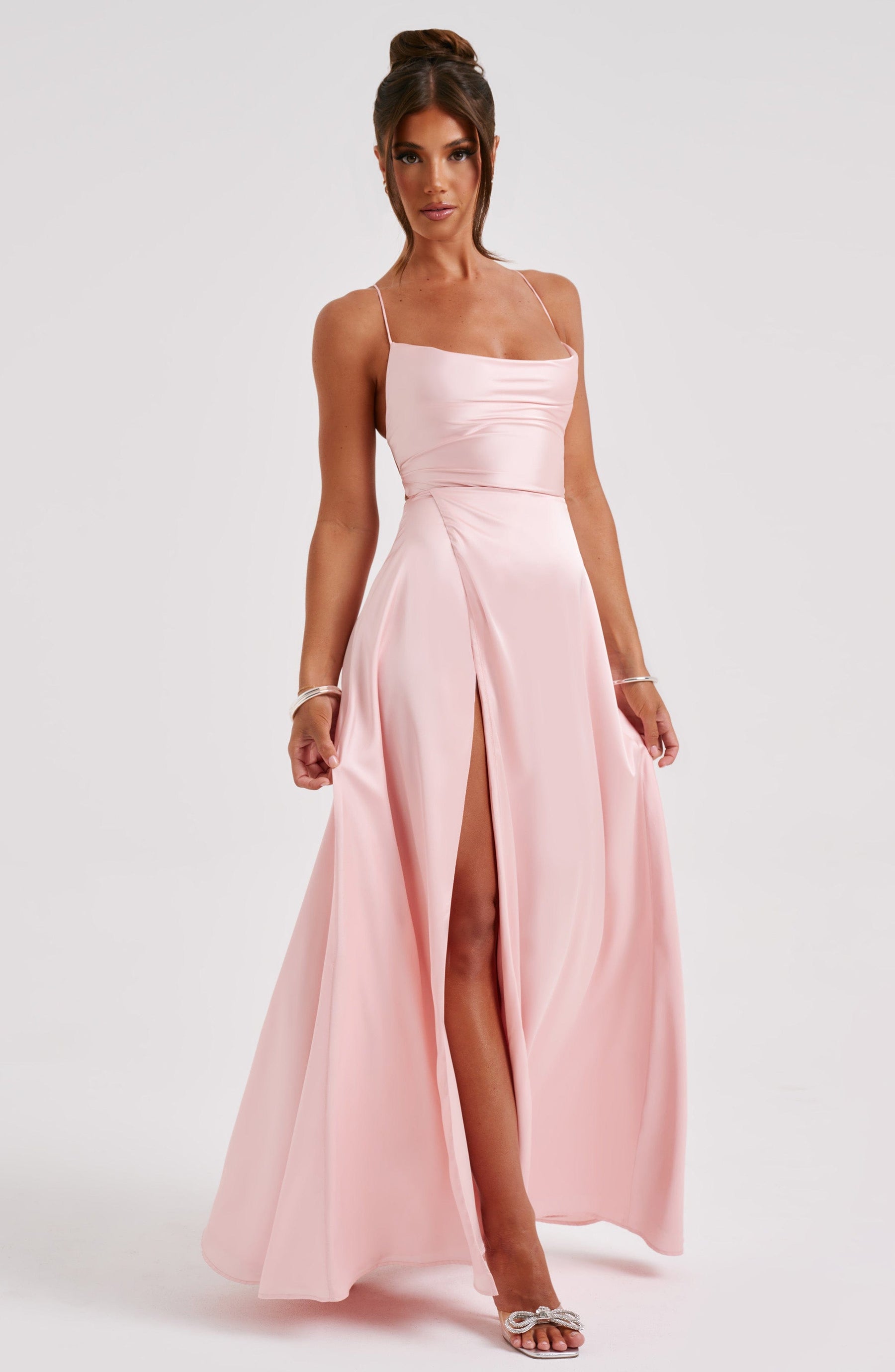 Bethany Maxi Elbise - Pudra Pembesi