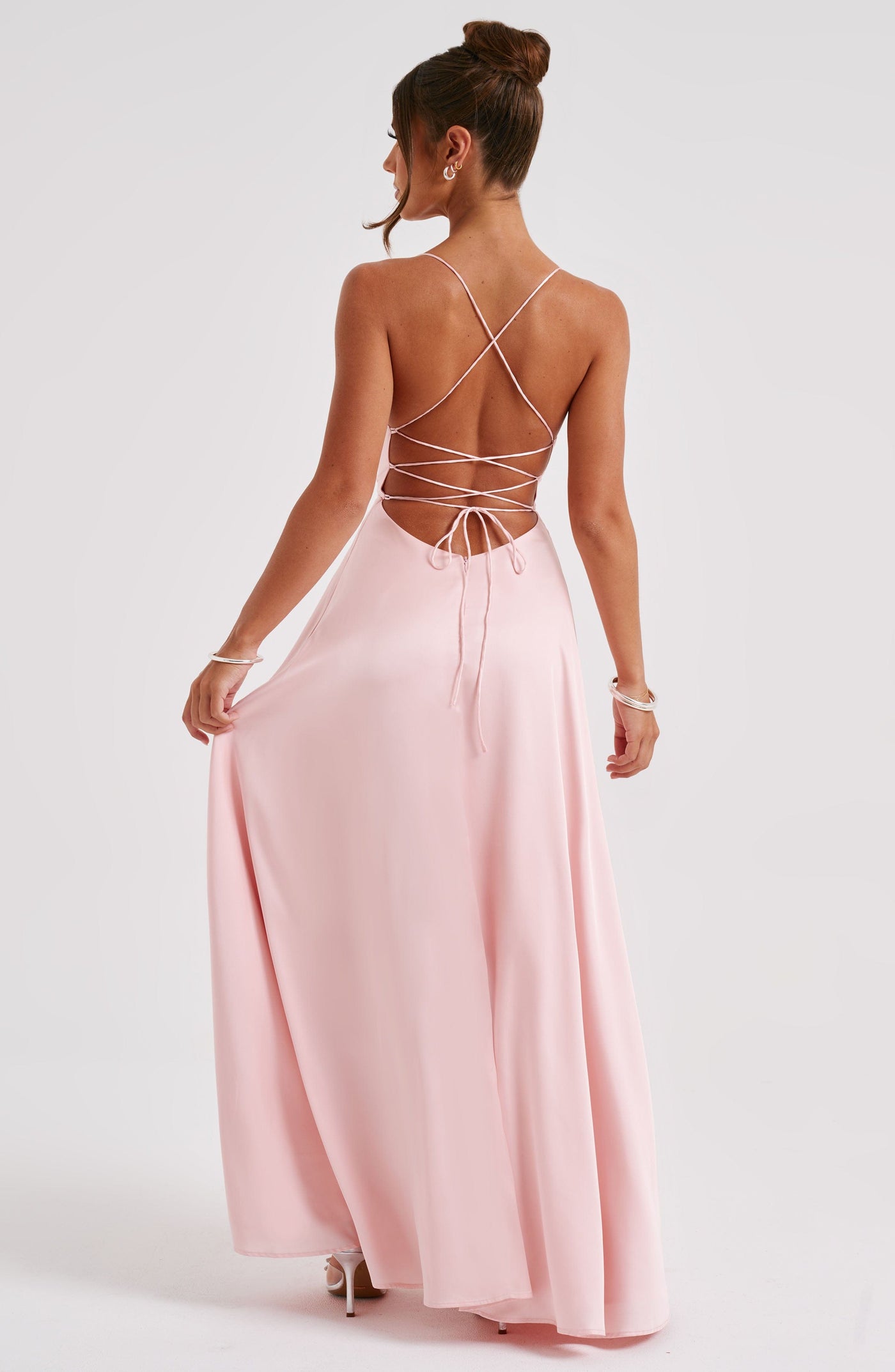 Bethany Maxi Elbise - Pudra Pembesi