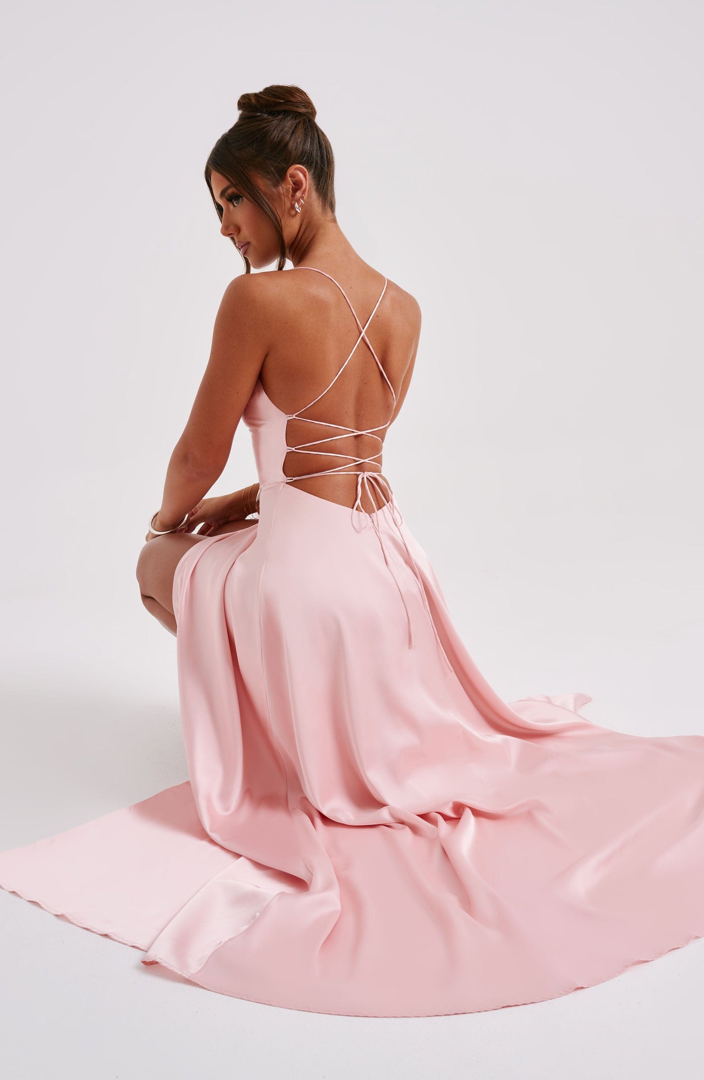 Bethany Maxi Elbise - Pudra Pembesi