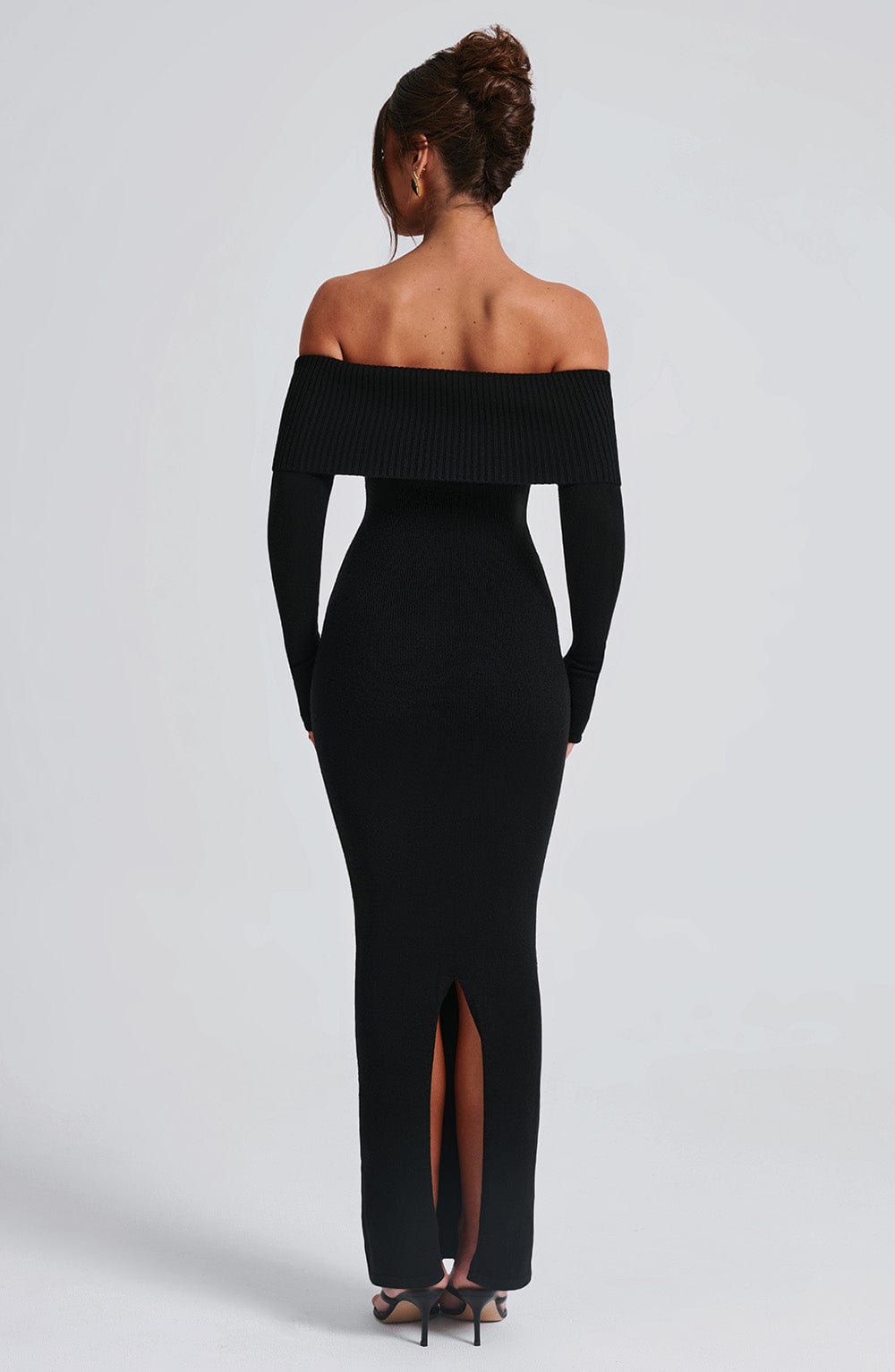 Beverley Örme Maxi Elbise - Siyah